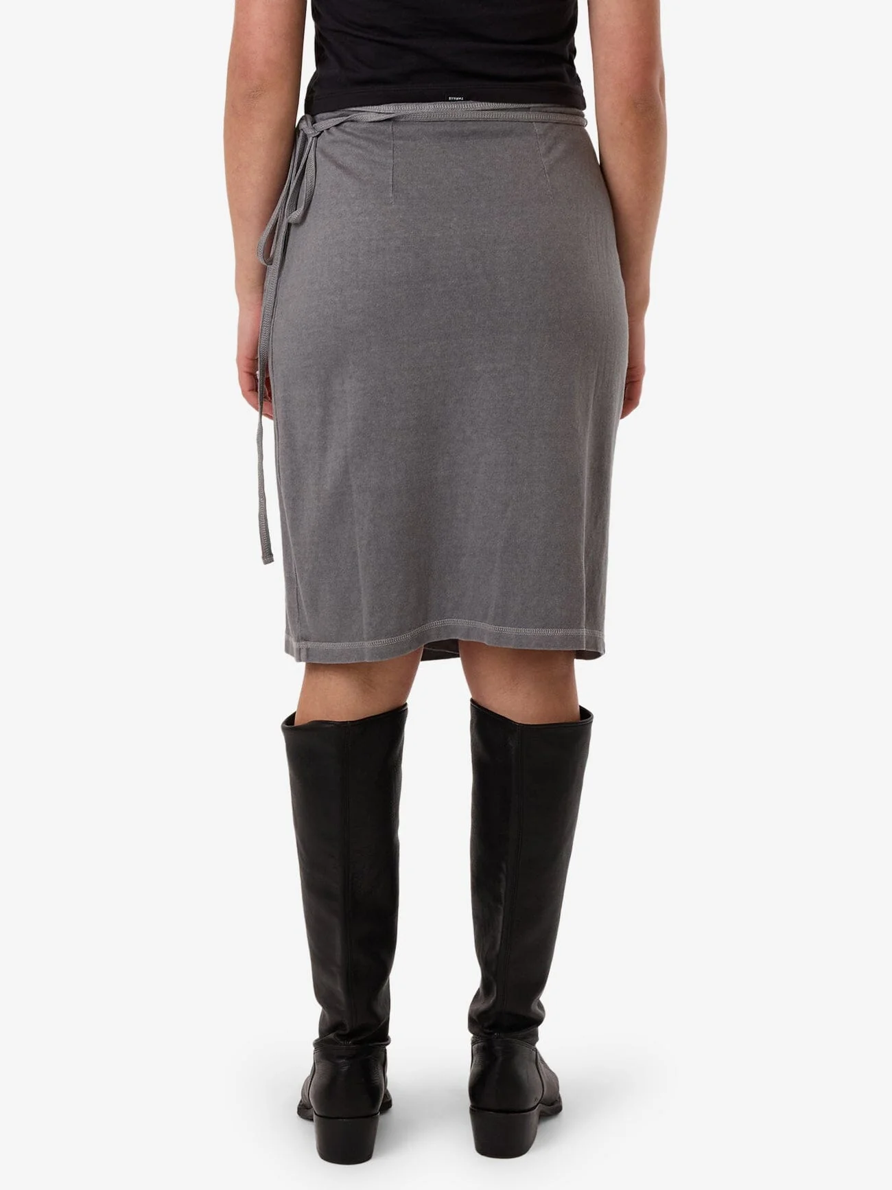 Hemp Wrap Midi Skirt - Grey Ash - Image 3
