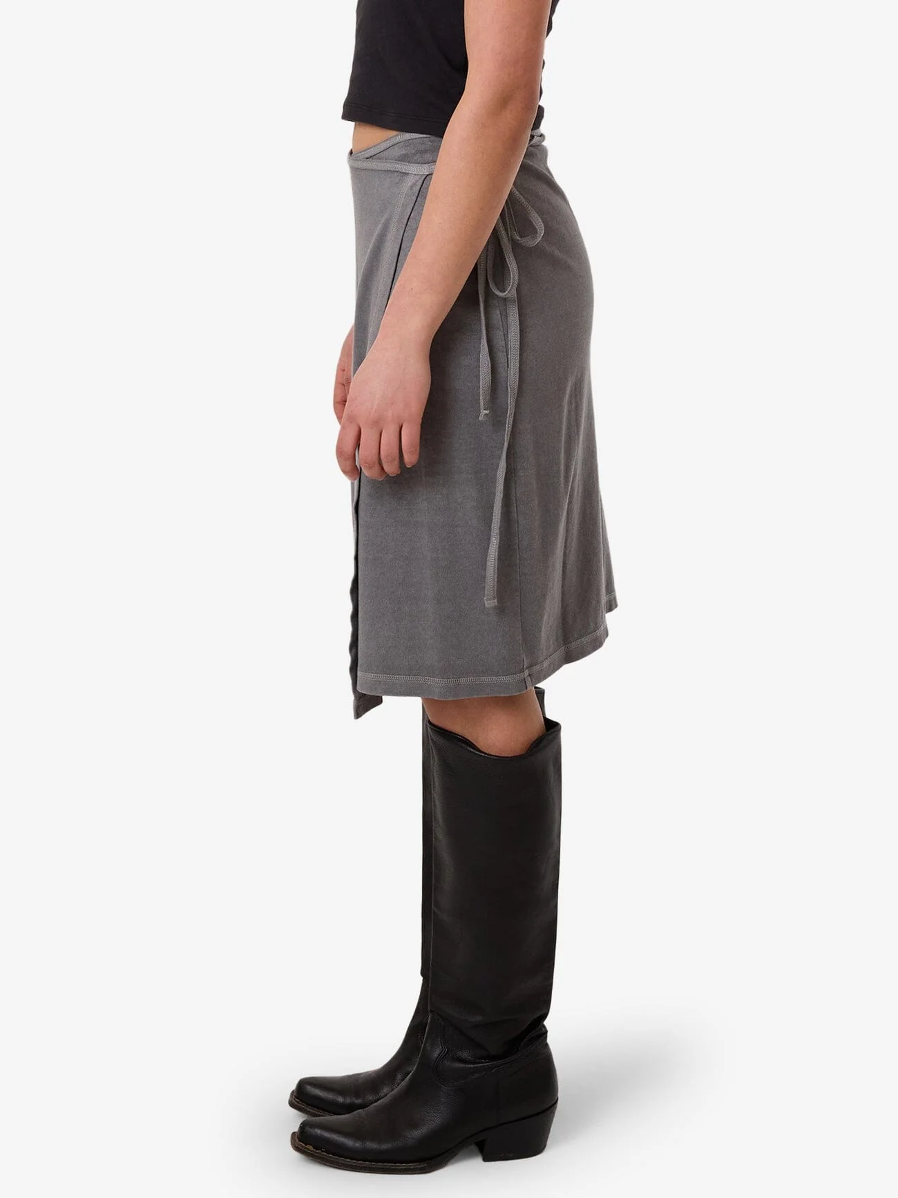 Hemp Wrap Midi Skirt - Grey Ash - Image 6