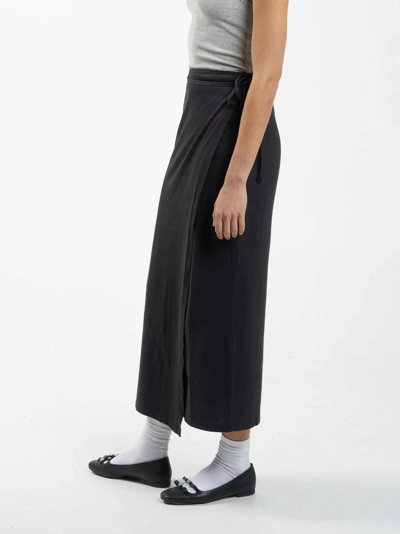 Hemp Wrap Skirt - Black - Image 3