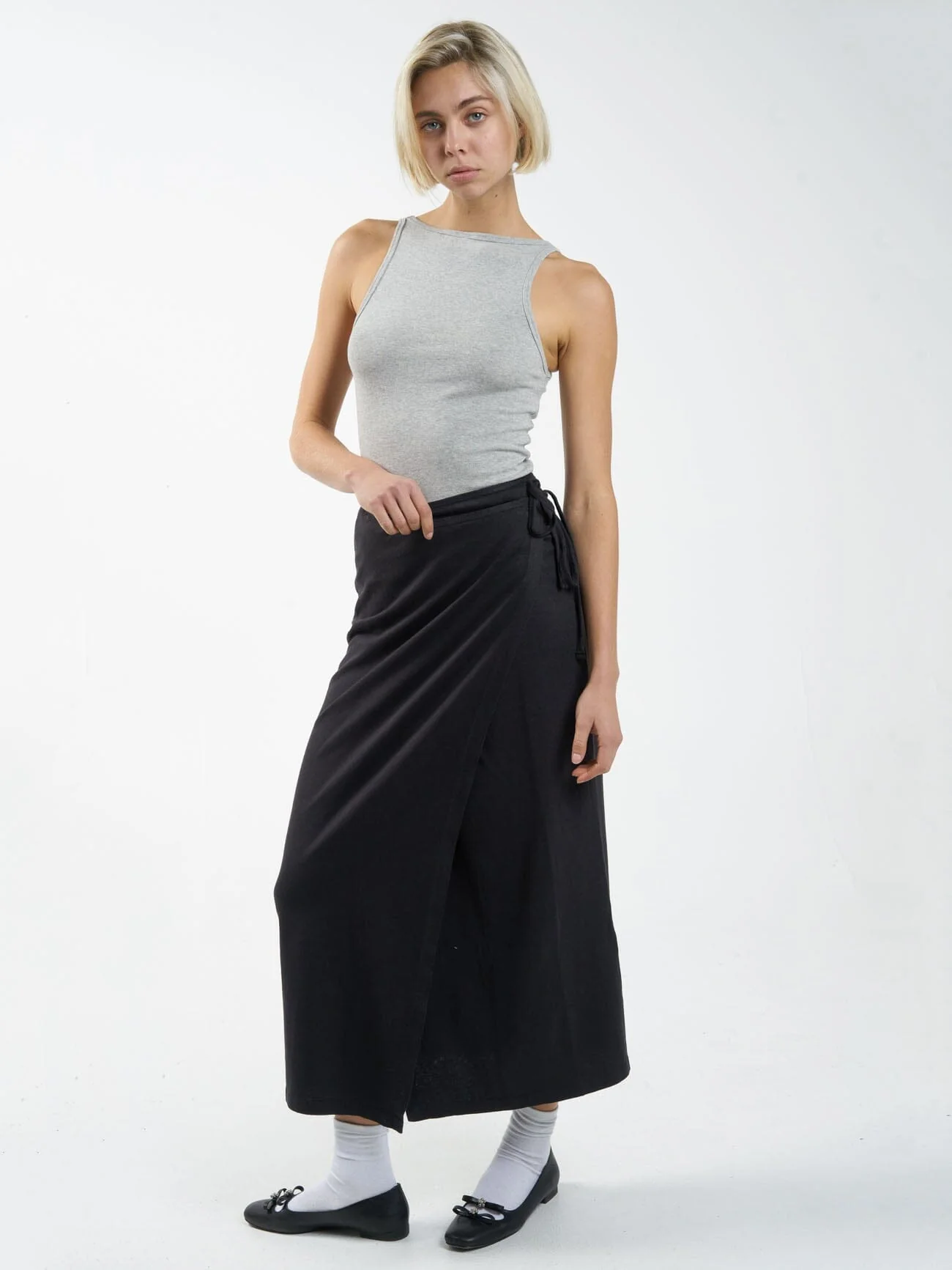 Hemp Wrap Skirt - Black - Image 5