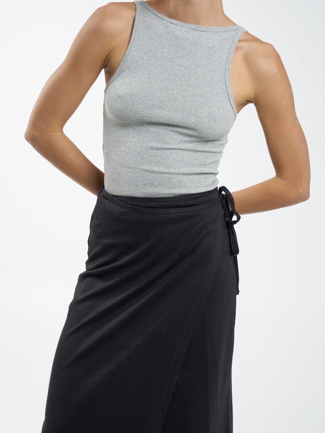 Hemp Wrap Skirt - Black - Image 6