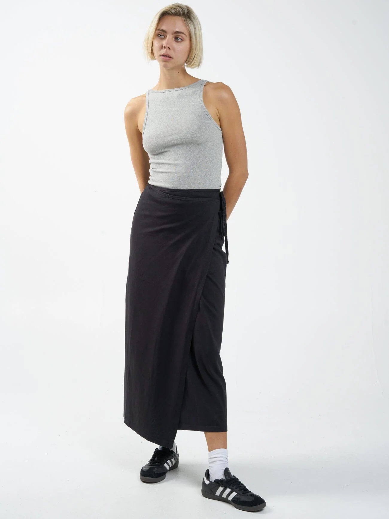 Hemp Wrap Skirt - Black - Image 7