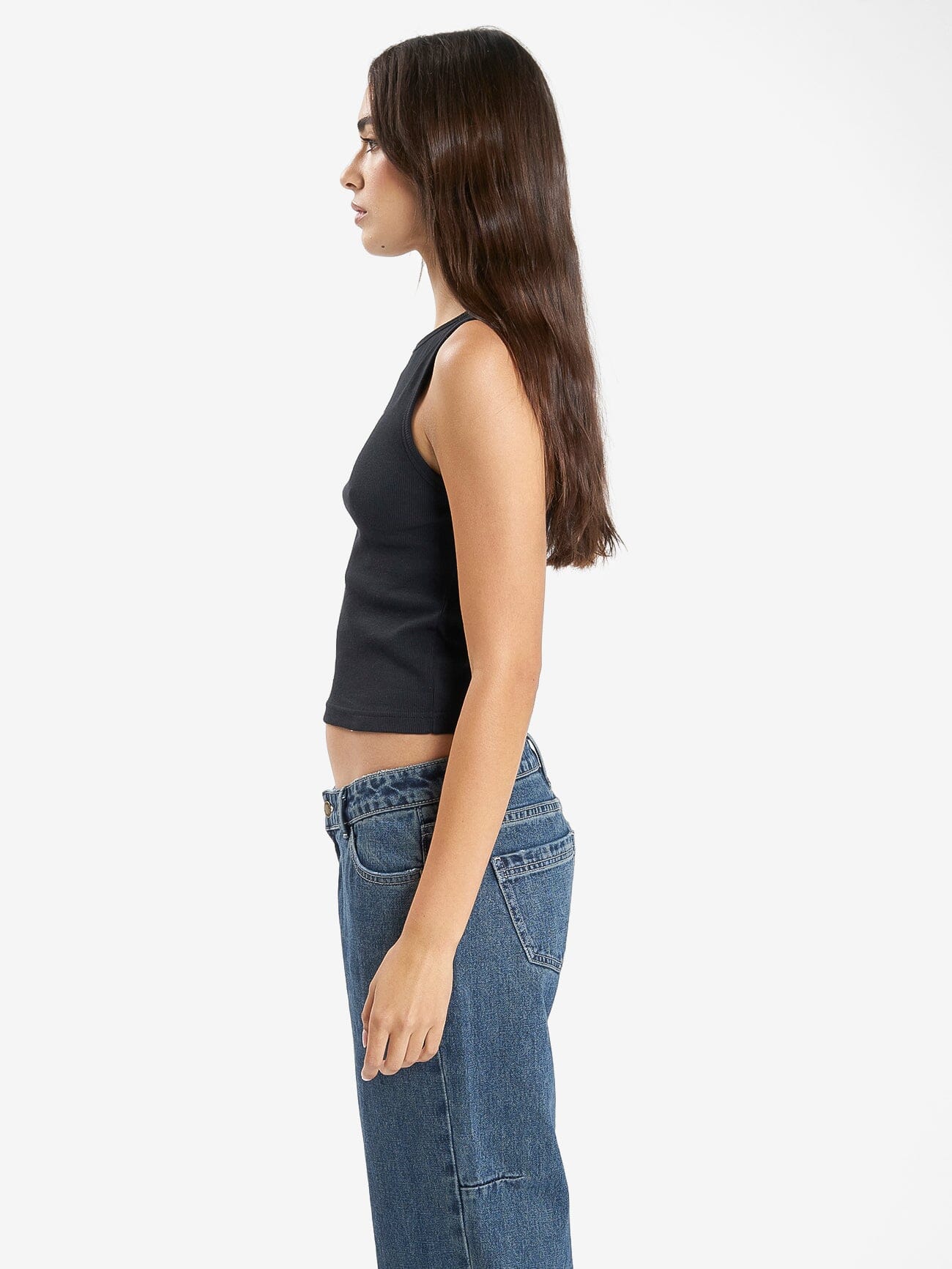 Honour High Neck Tank - Washed Black - Image 3