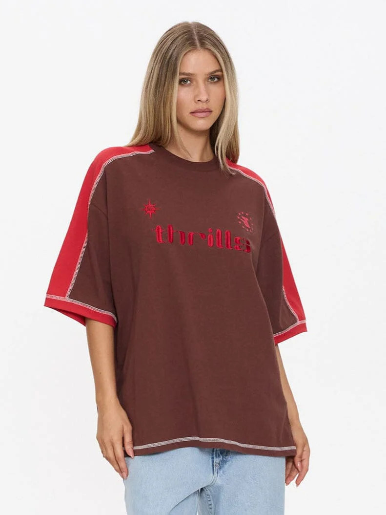 Hot Shot Panelled Oversized Tee - Acorn
