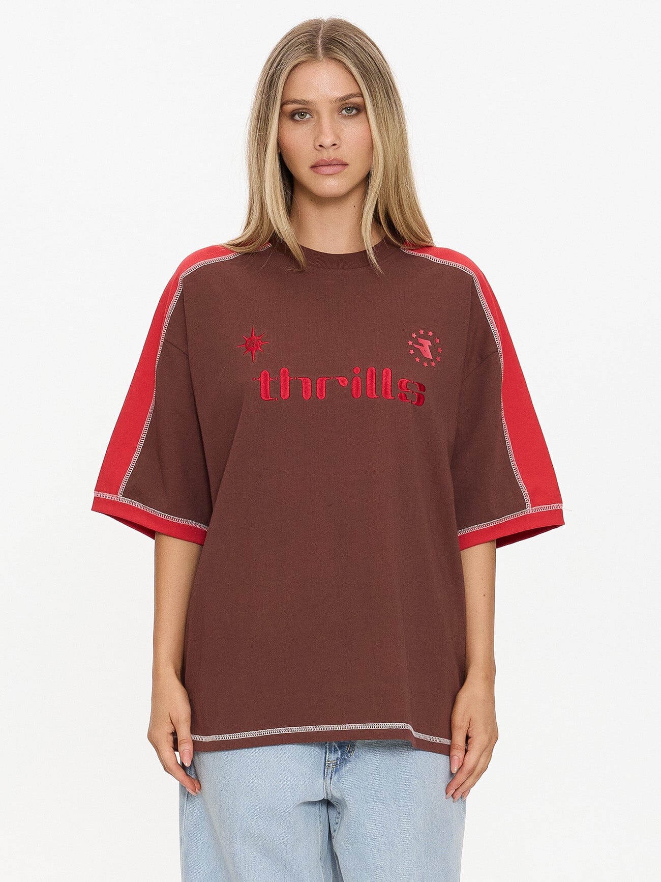 Hot Shot Panelled Oversized Tee - Acorn - Image 2