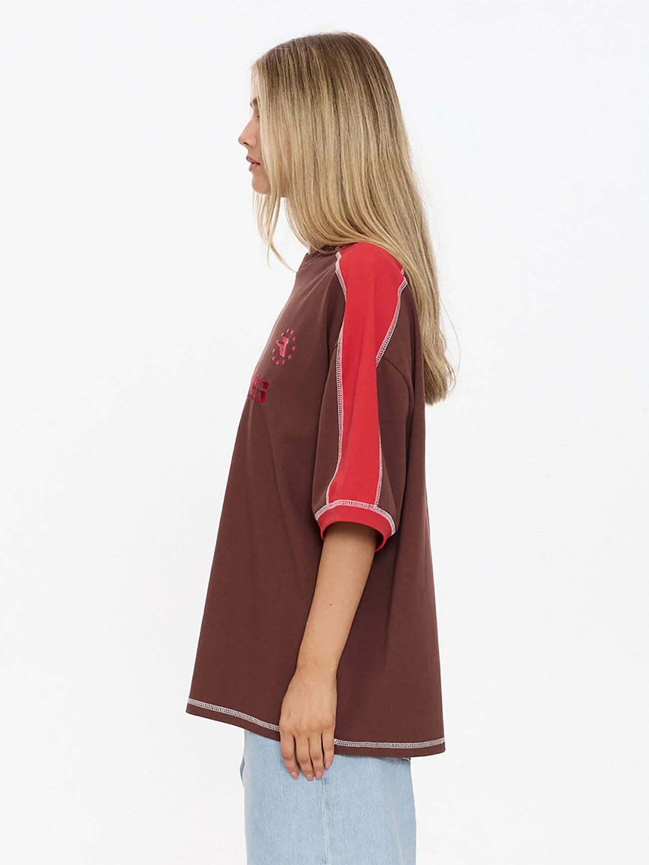 Hot Shot Panelled Oversized Tee - Acorn - Image 3