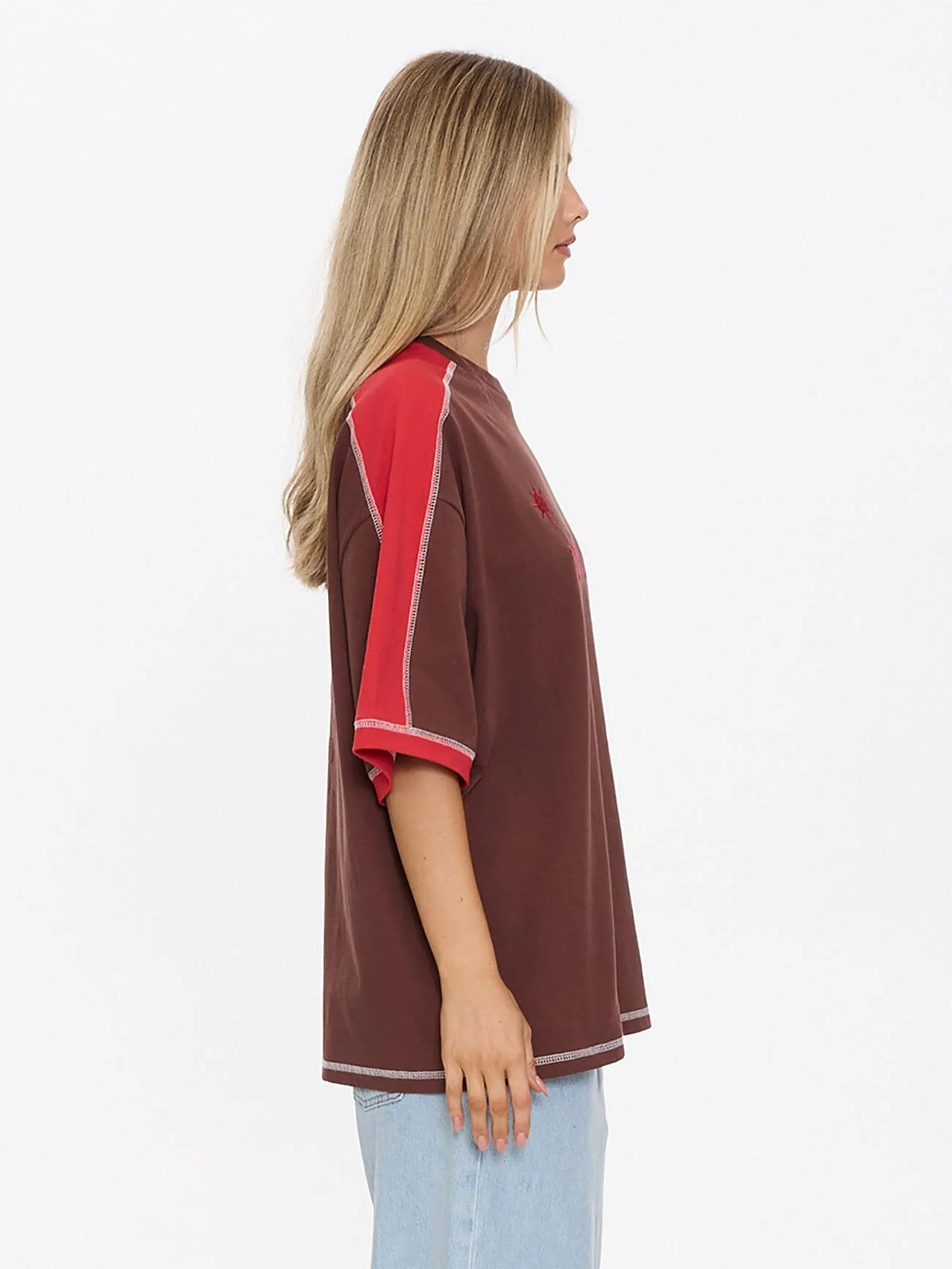 Hot Shot Panelled Oversized Tee - Acorn - Image 5
