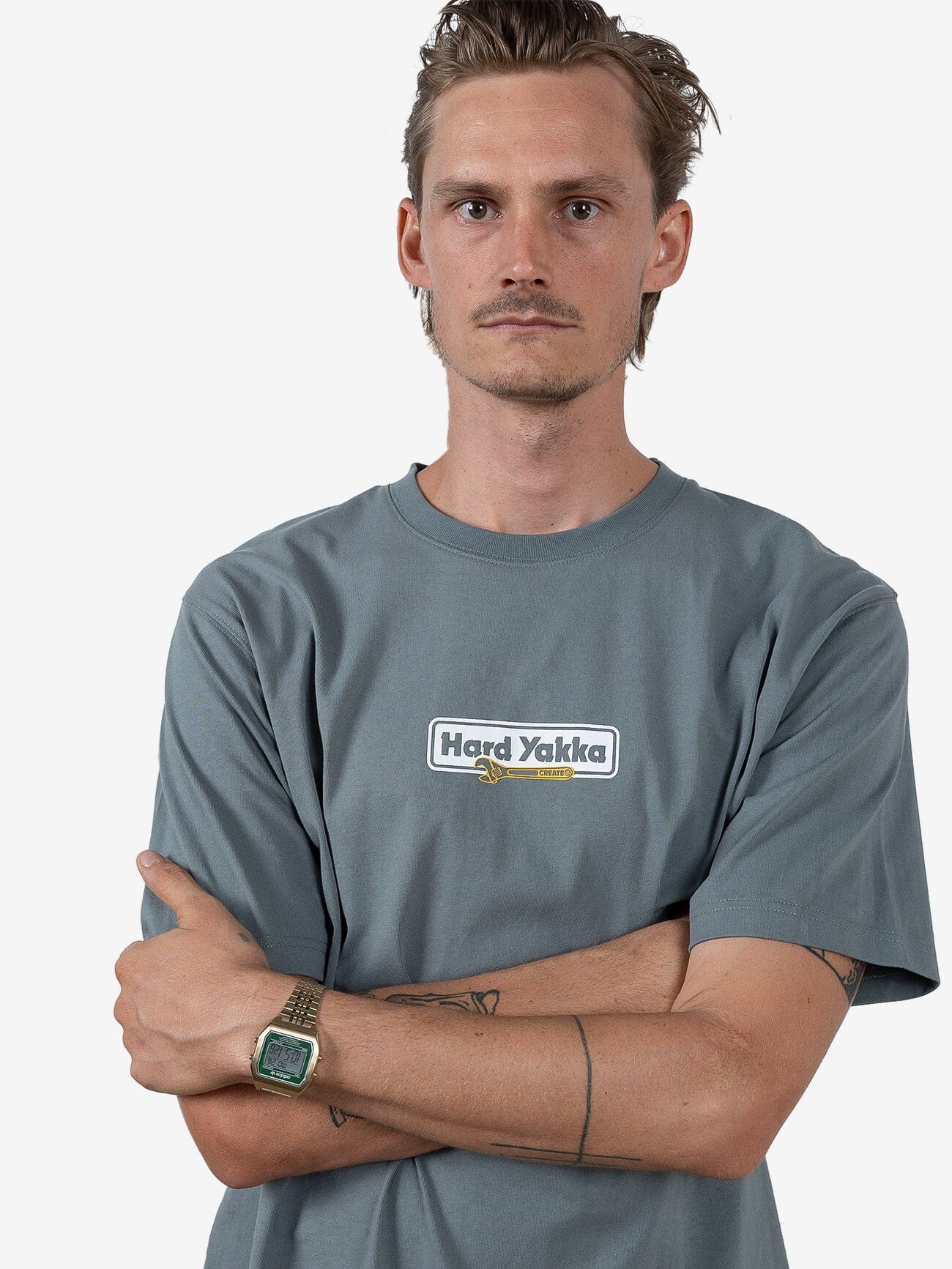 HYC Mechanic Oversize Fit Tee - Scrubs Green - Image 5
