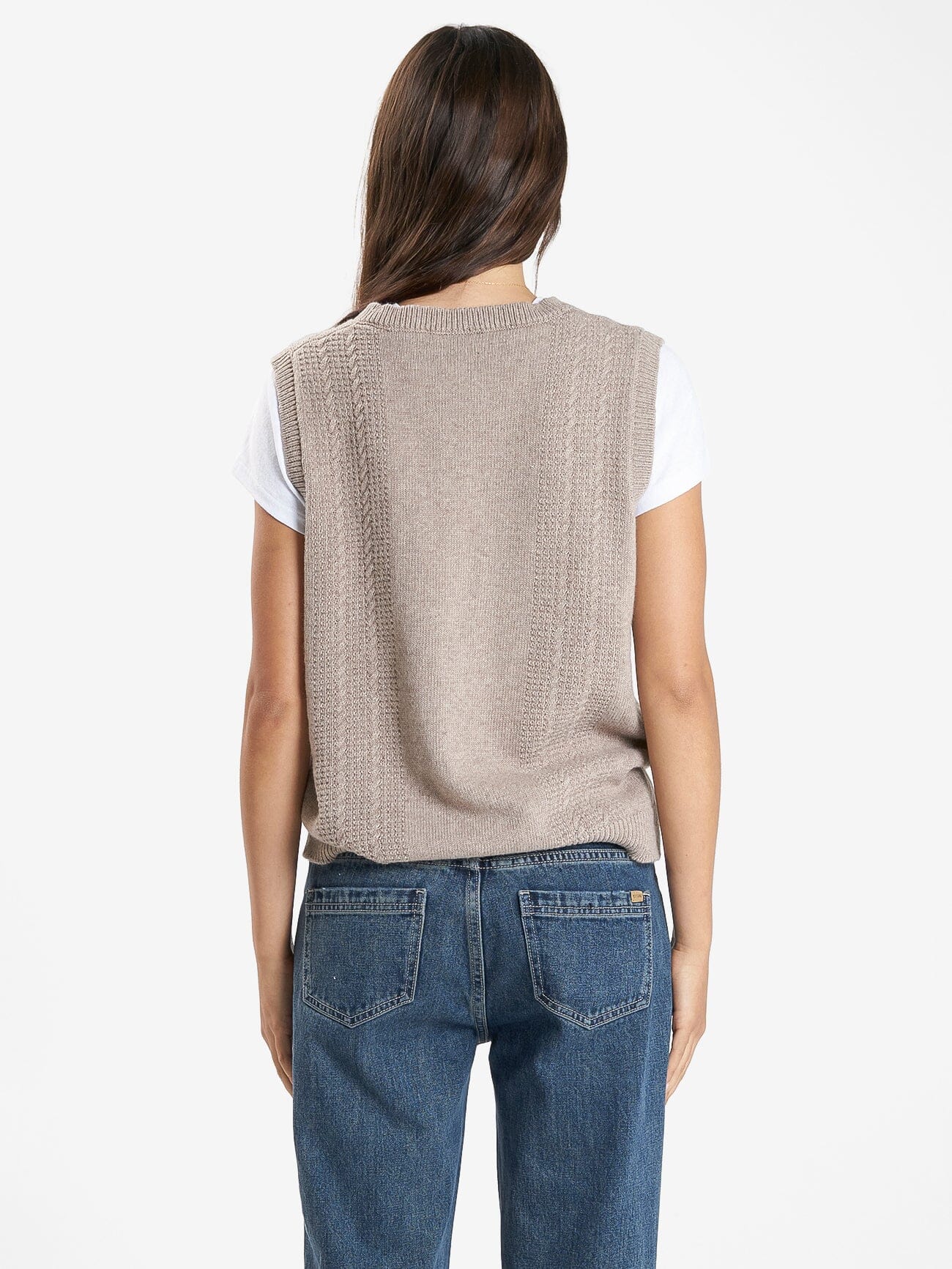 Imperial Jacquard Knit Vest - Sand - Image 2