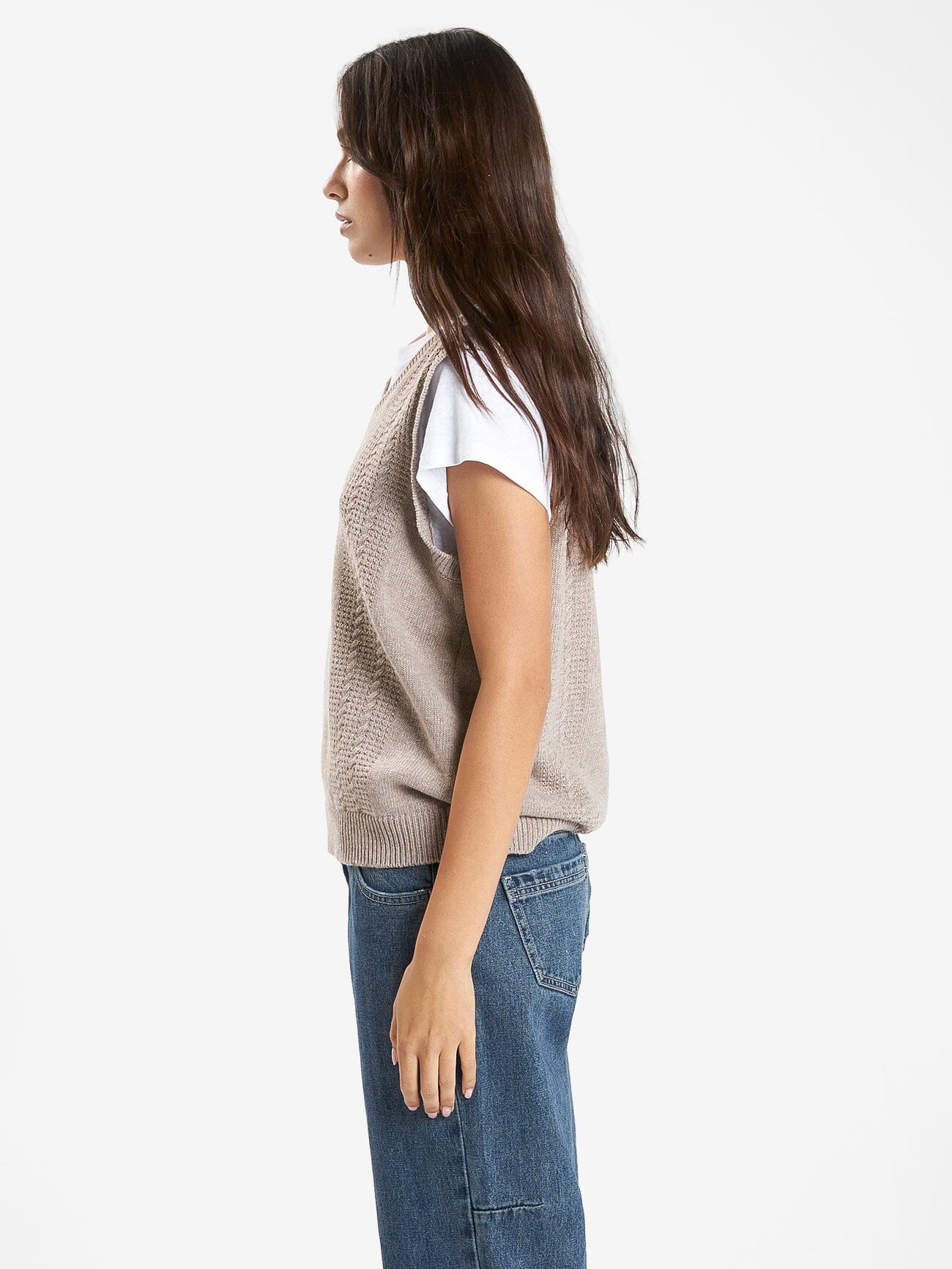 Imperial Jacquard Knit Vest - Sand - Image 3
