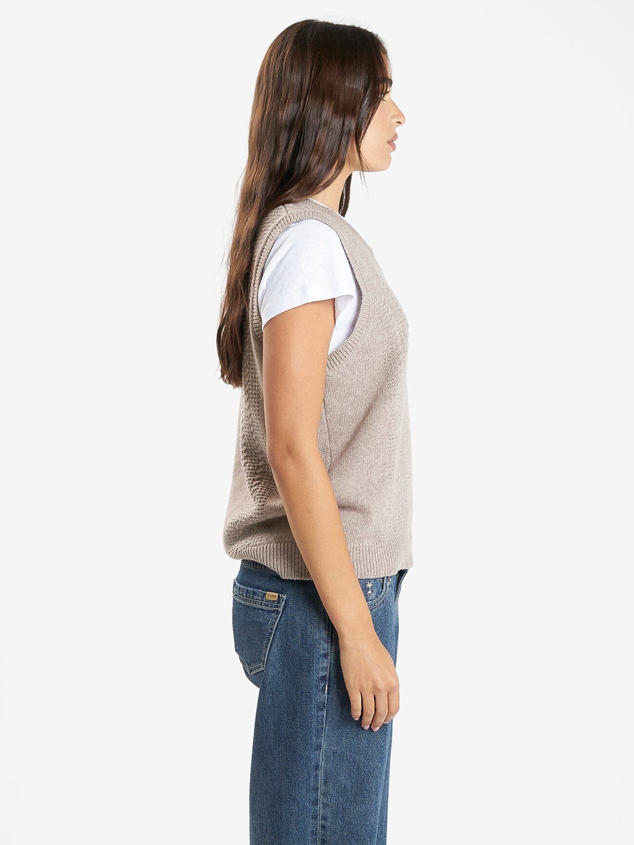 Imperial Jacquard Knit Vest - Sand - Image 4