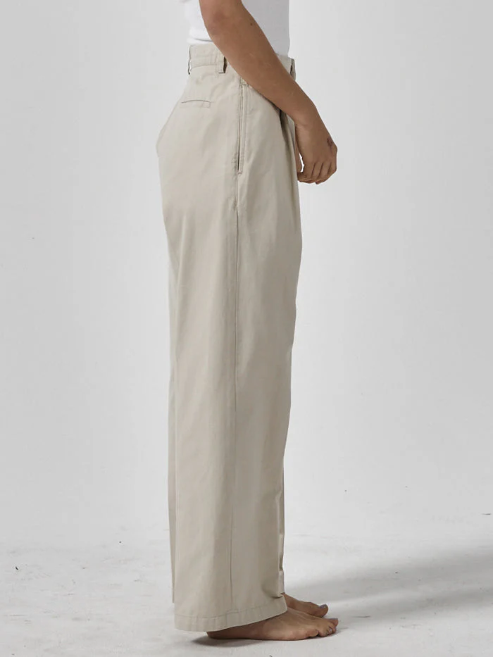 Ivy Mid Rise Pleated Pant - Parchment - Image 3