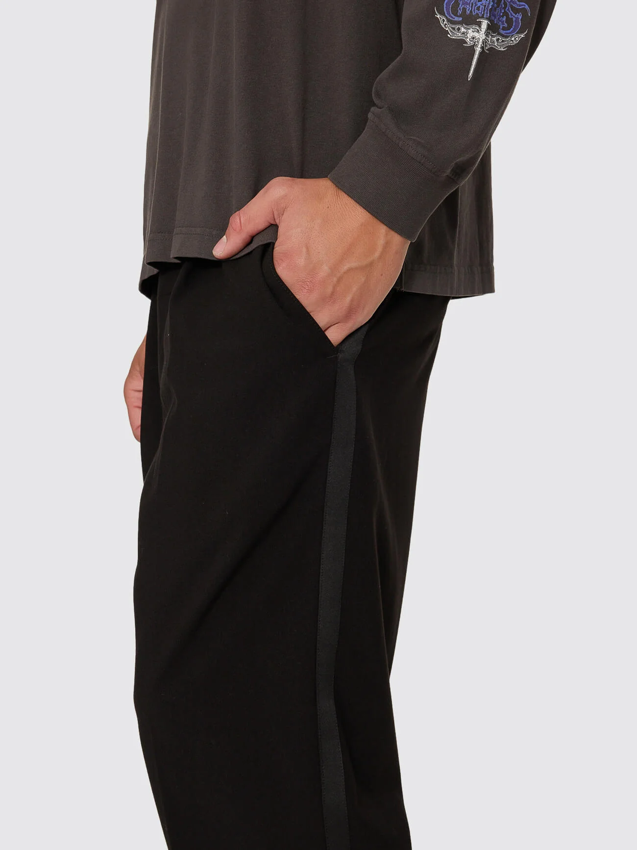 Jacob Tuxedo Big Slacker Cropped Pant - Black - Image 6