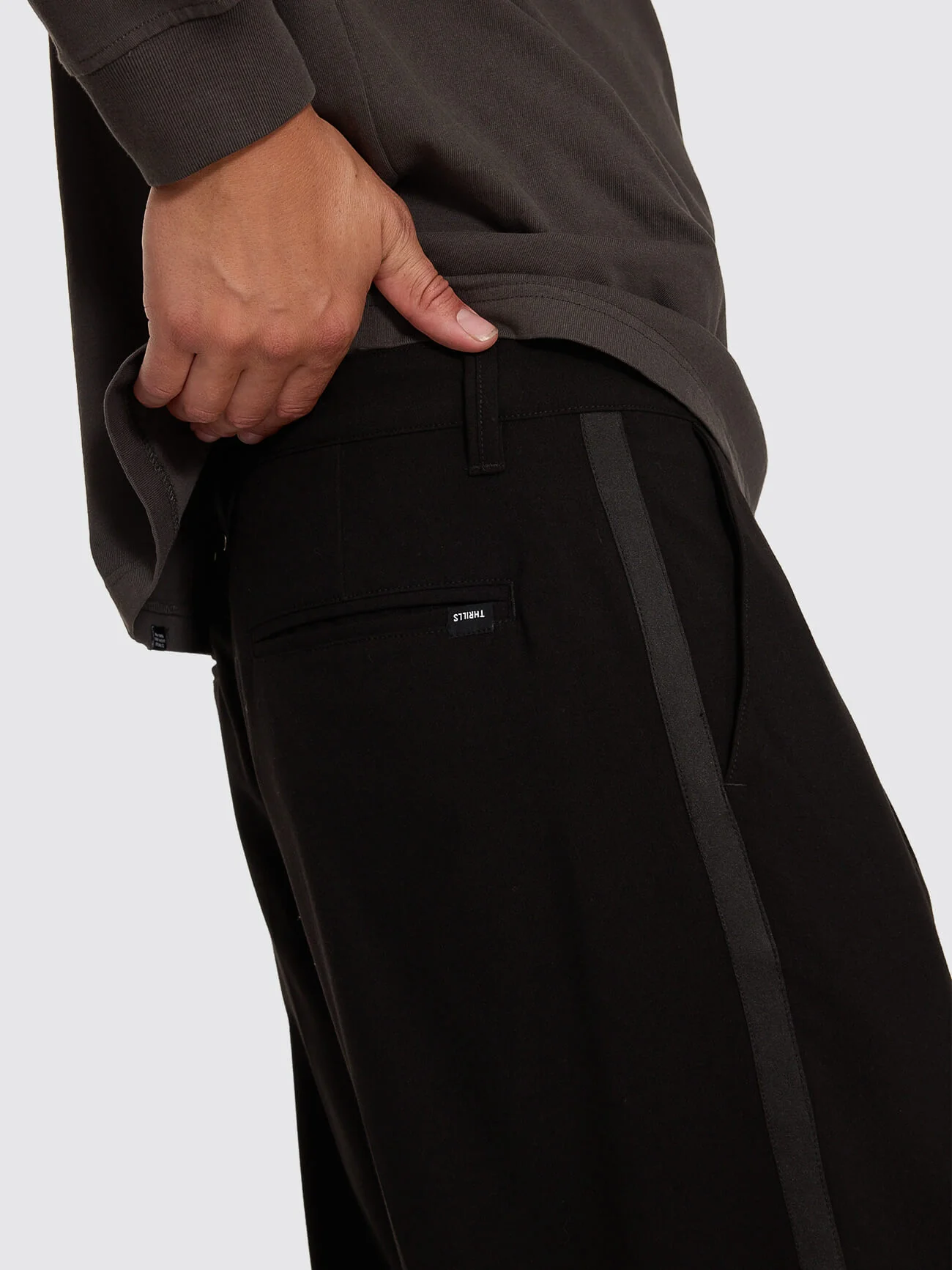 Jacob Tuxedo Big Slacker Cropped Pant - Black - Image 7