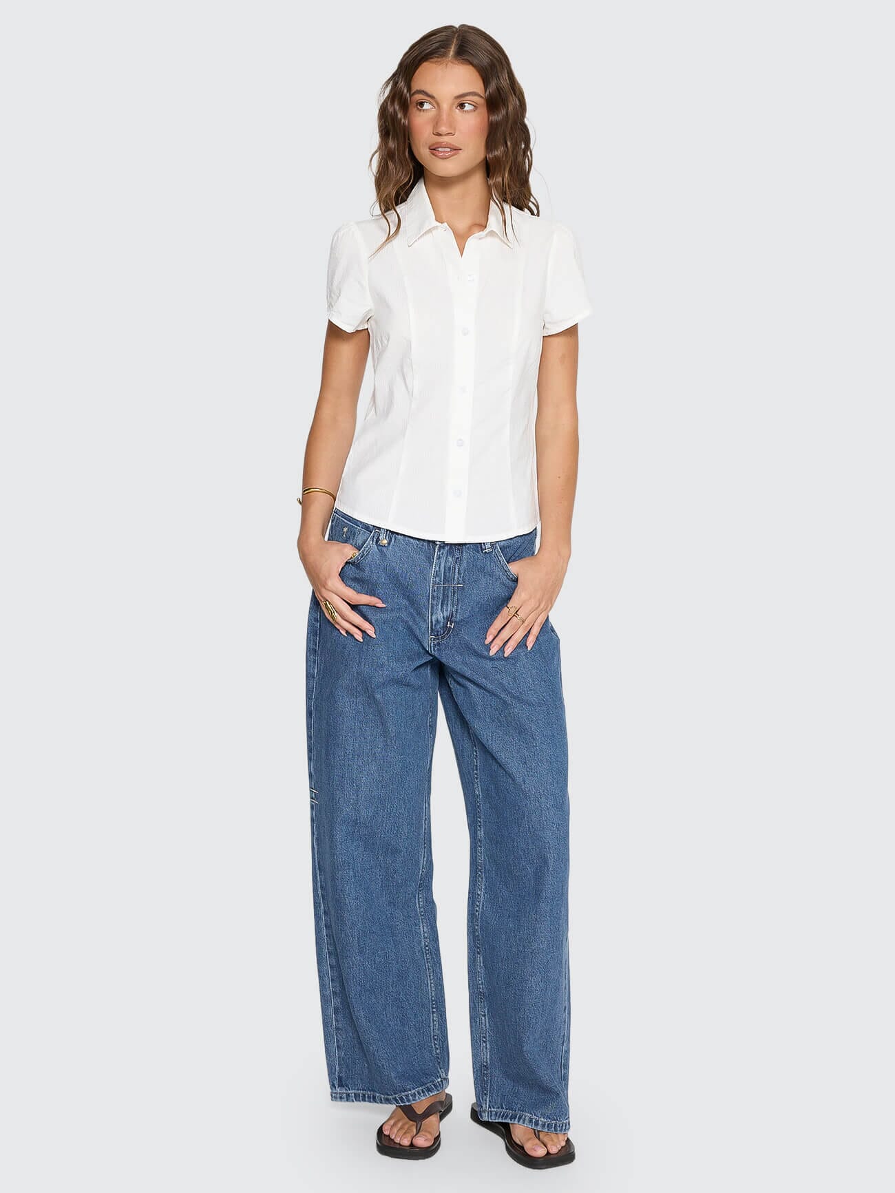 Jenni Short Sleeve Shirt - White - Image 3