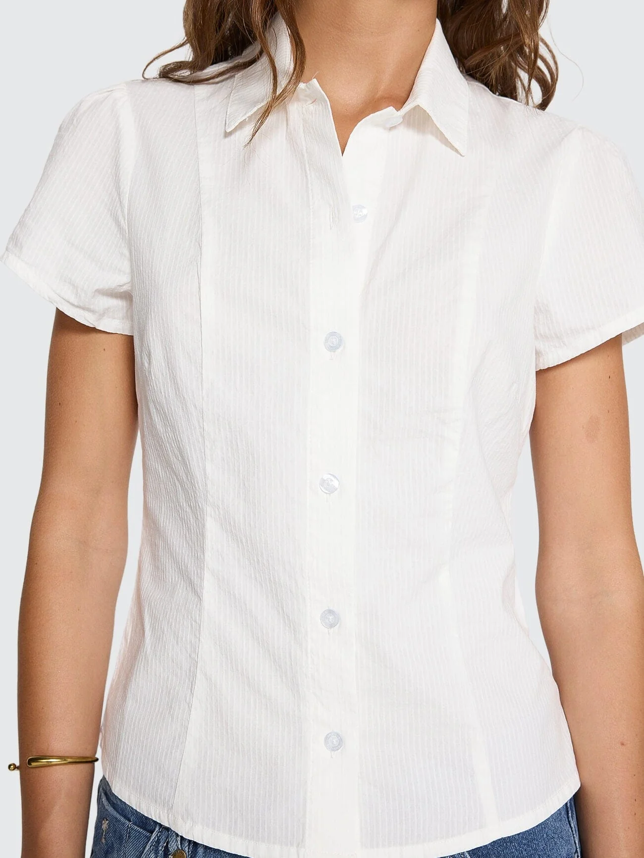 Jenni Short Sleeve Shirt - White - Image 4