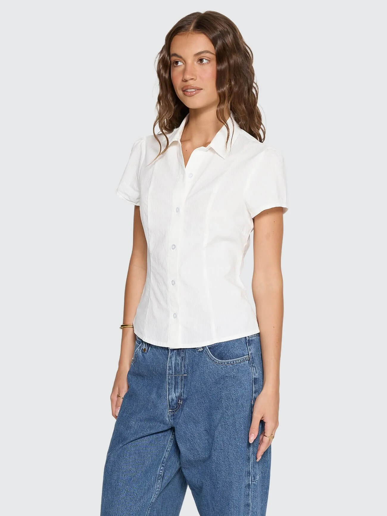 Jenni Short Sleeve Shirt - White - Image 5