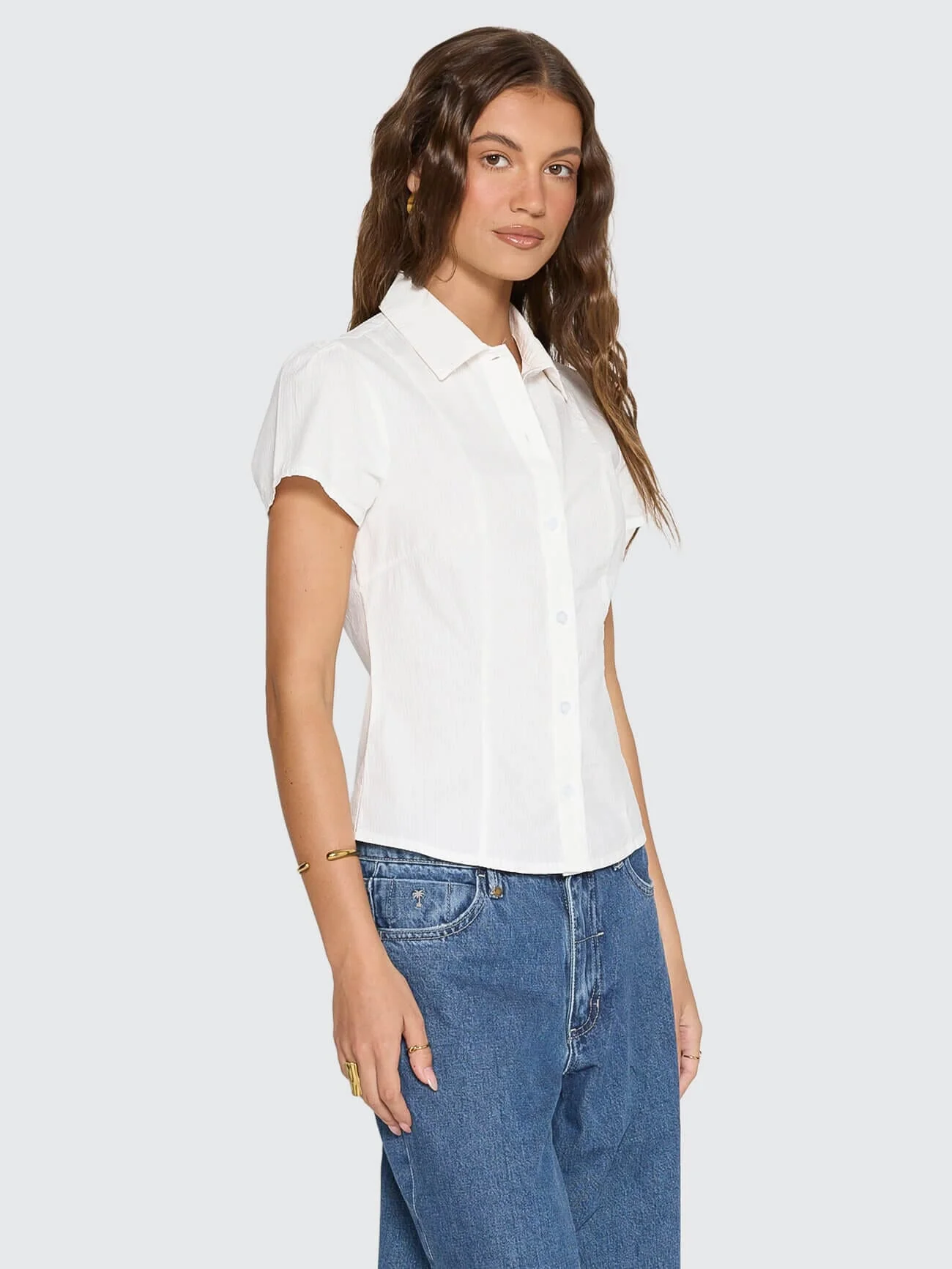Jenni Short Sleeve Shirt - White - Image 6