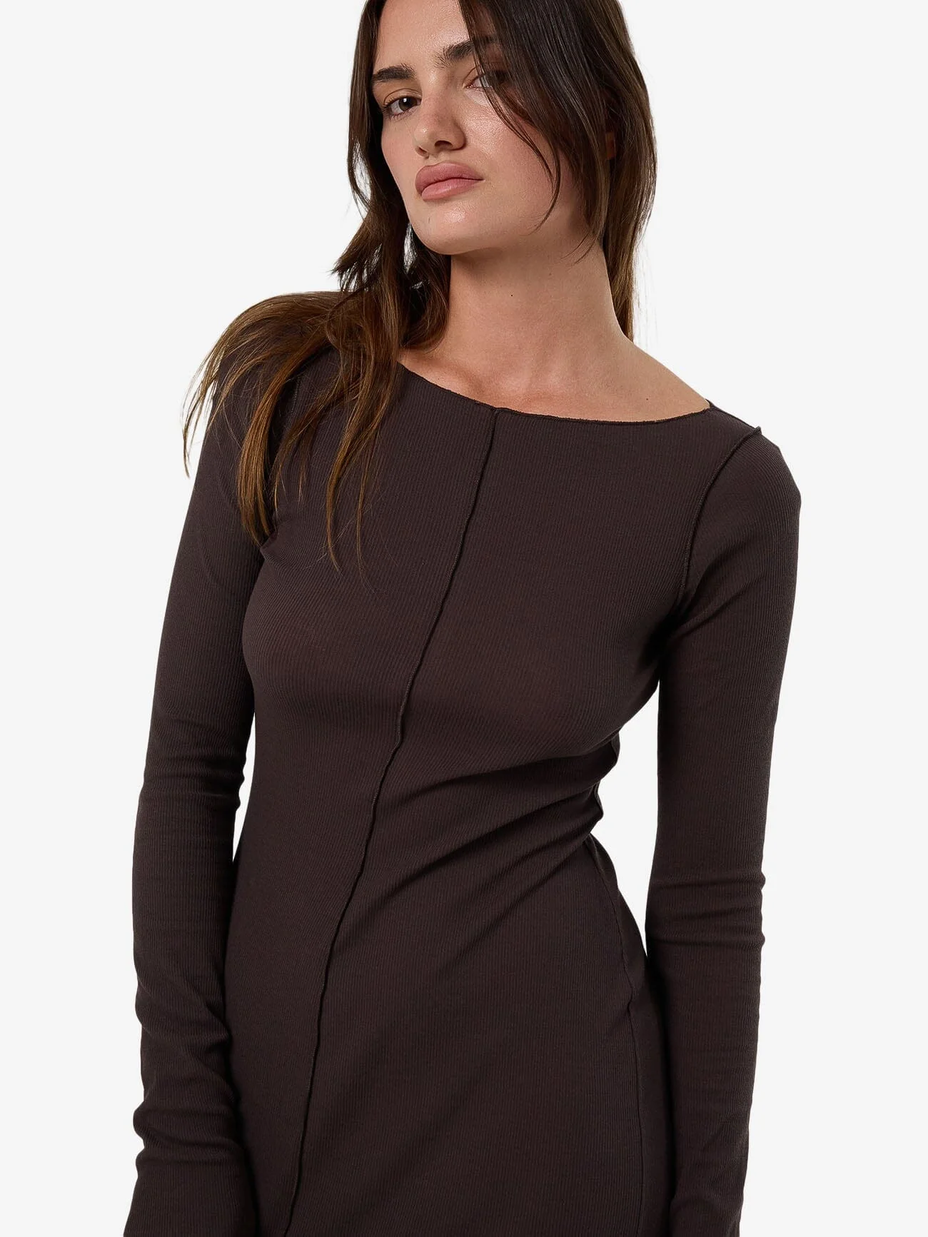 Jordi Boat Neck Maxi Dress - Dark Charcoal - Image 5