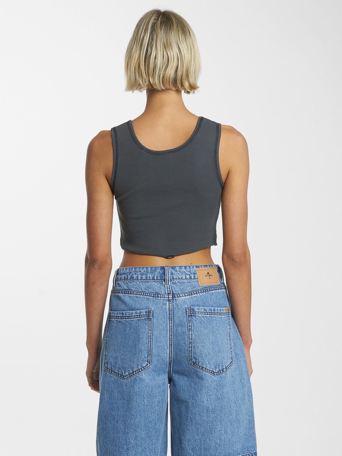 Landed Crop Rib Singlet - Merch Black - Image 2