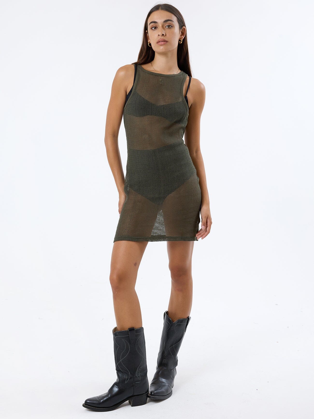 Lattice Mini Dress - Tarmac - Image 5