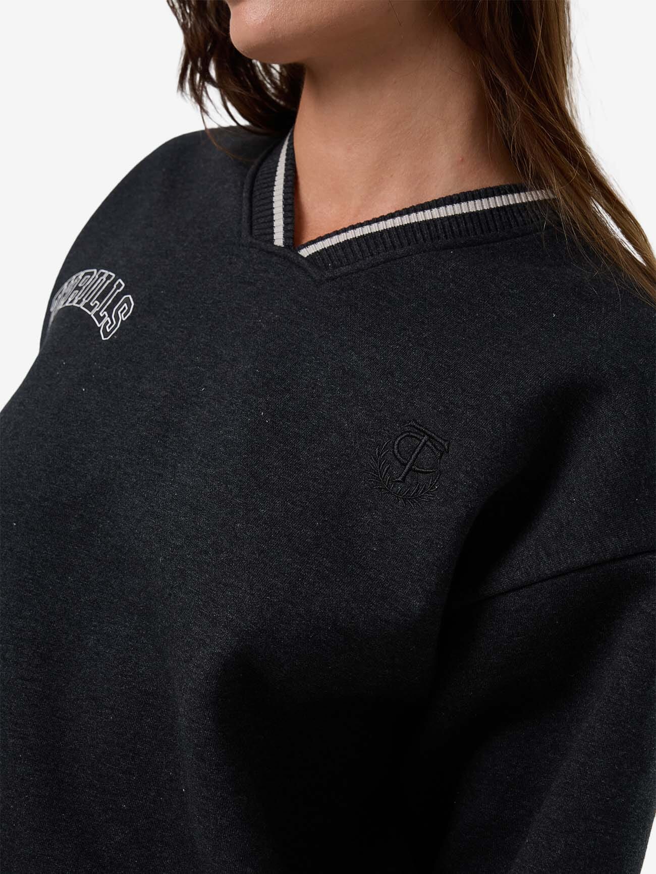 Legacy V Neck Fleece - Black Marle - Image 4