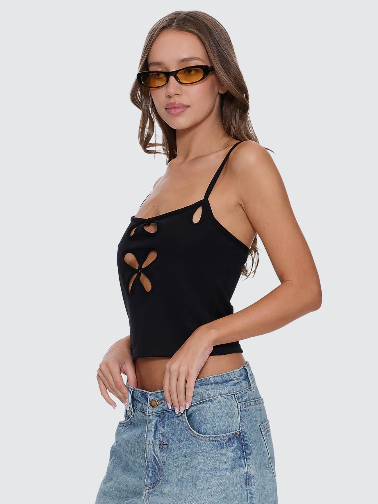 Lela Cut Out Tank - Black - Image 4