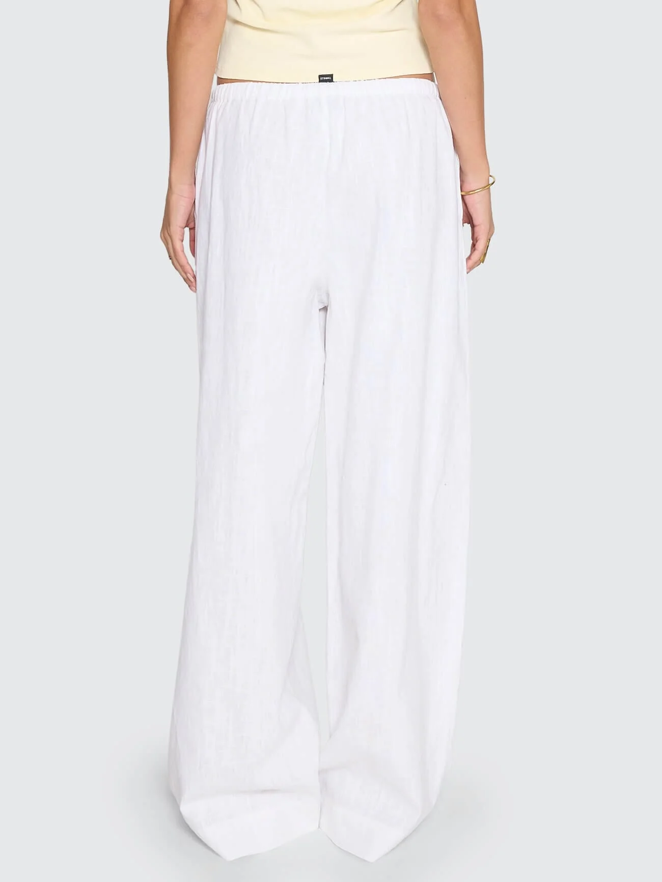 Lettie Elastic Pant - White - Image 3
