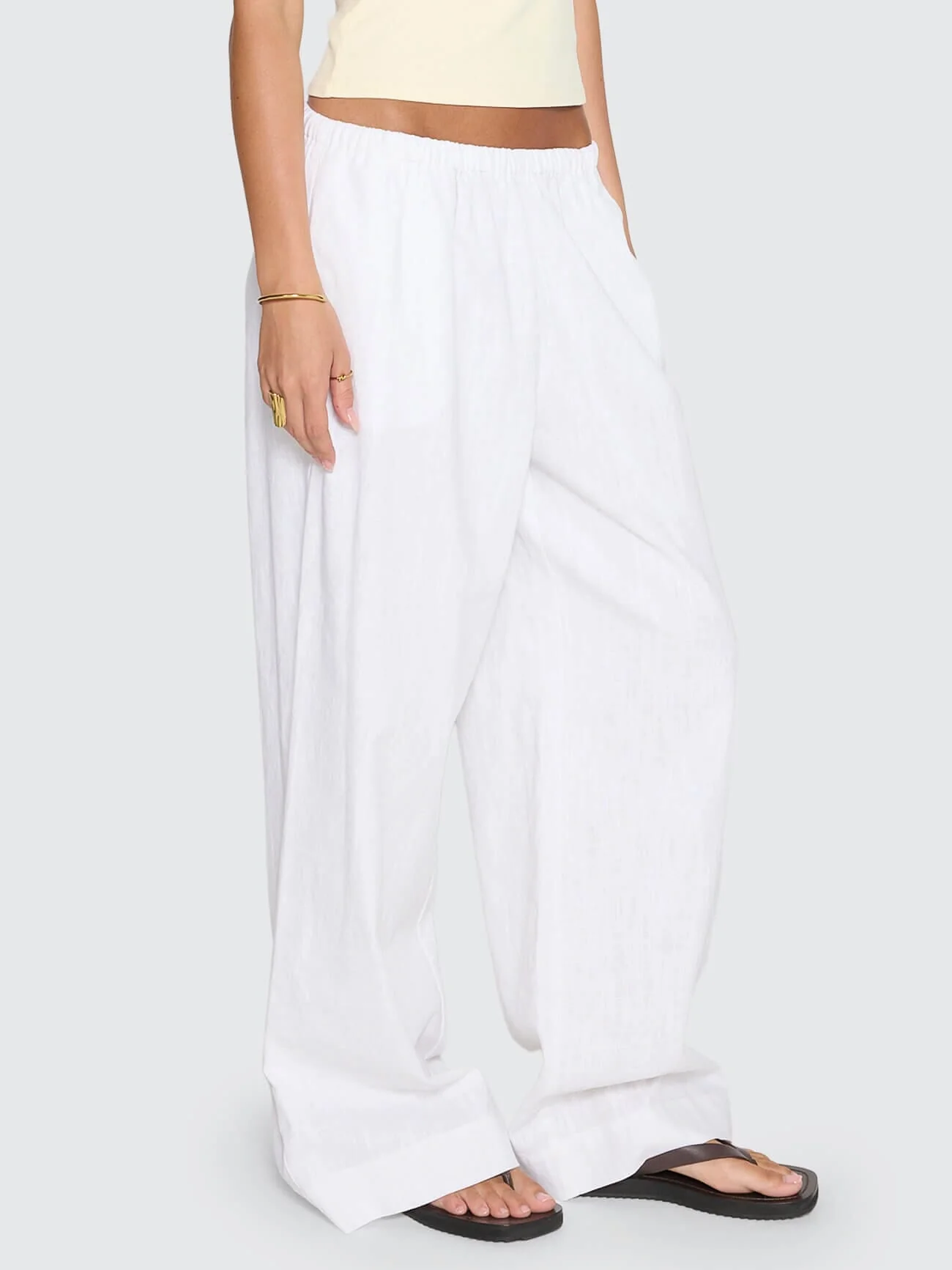 Lettie Elastic Pant - White - Image 4
