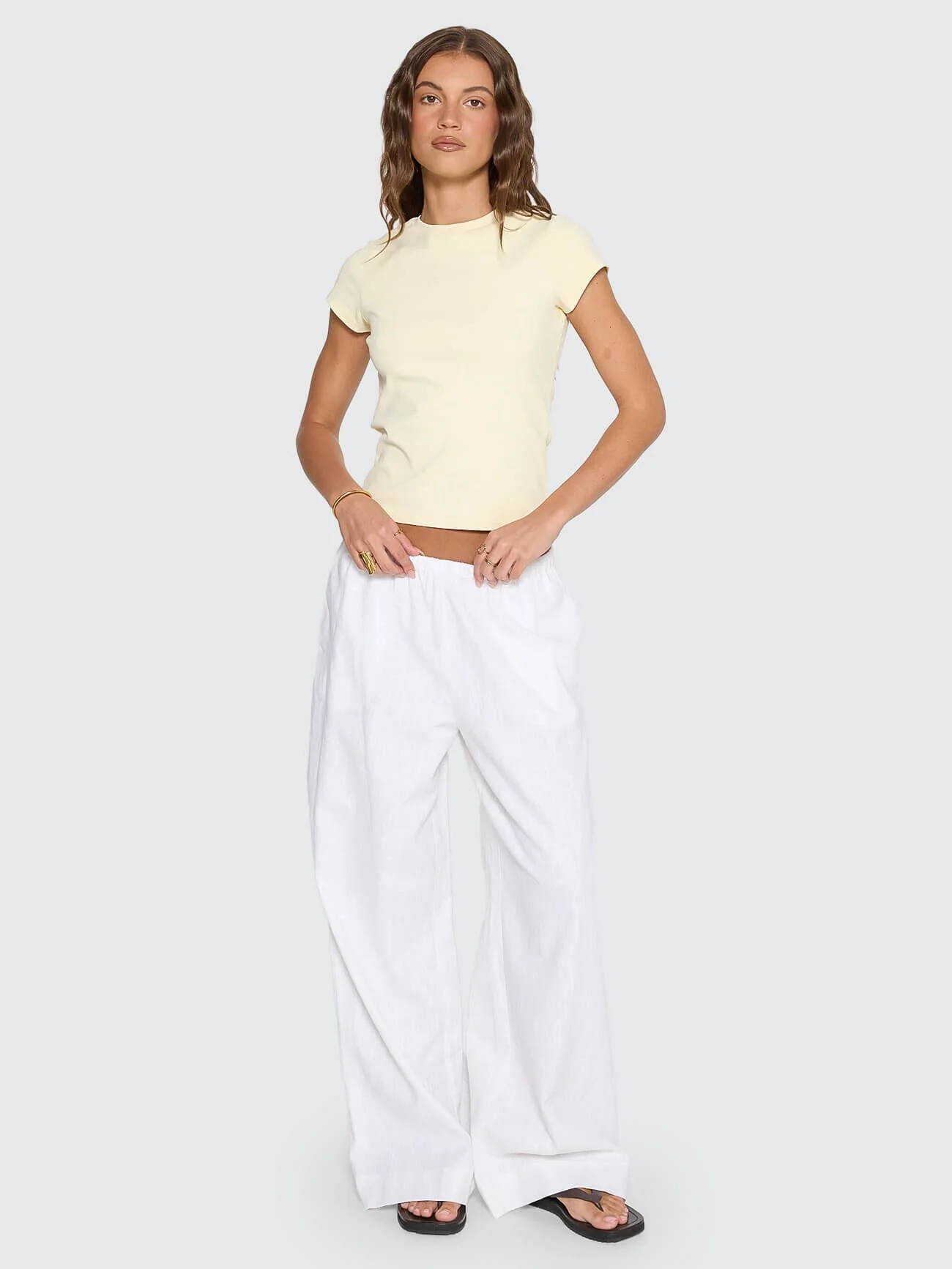 Lettie Elastic Pant - White - Image 6