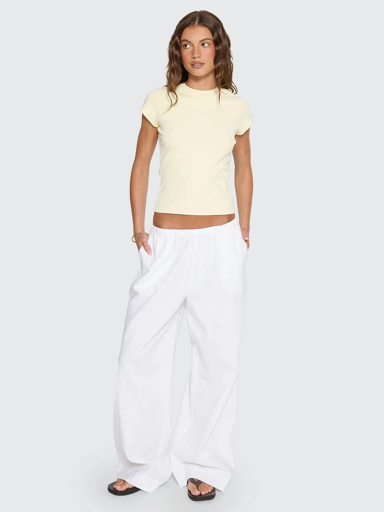 Lettie Elastic Pant - White - Image 7