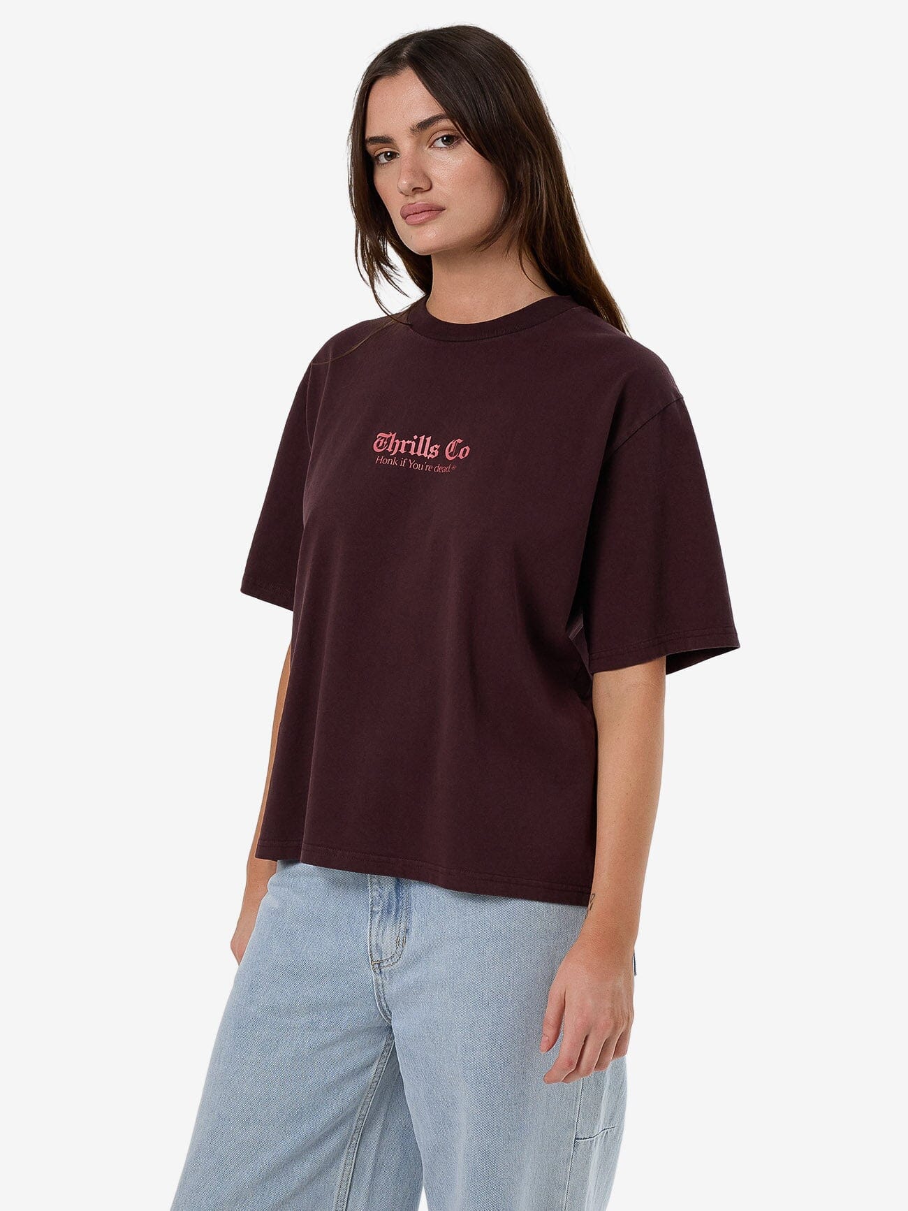 Lighten Up Square Tee - Deep Plum