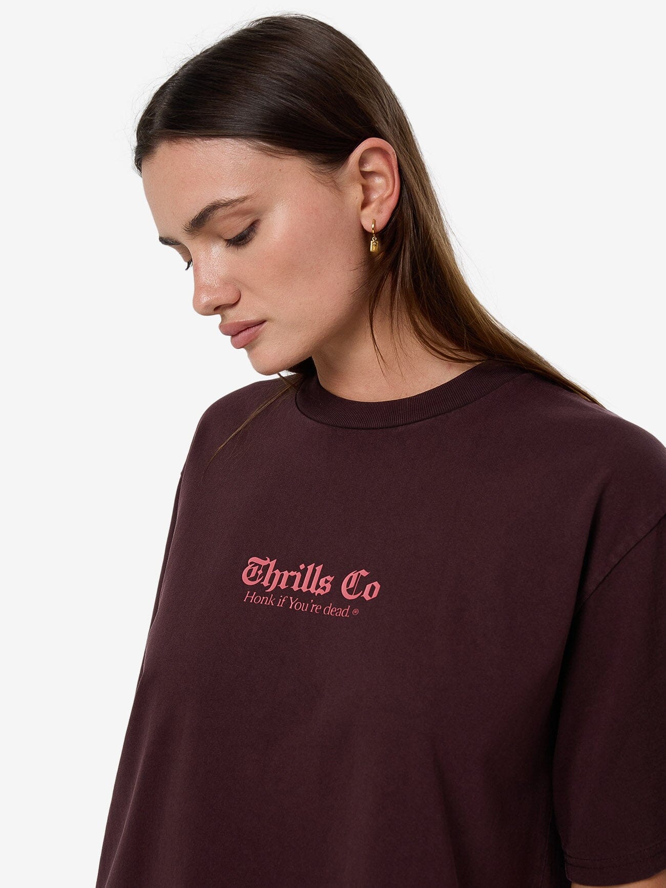 Lighten Up Square Tee - Deep Plum - Image 3