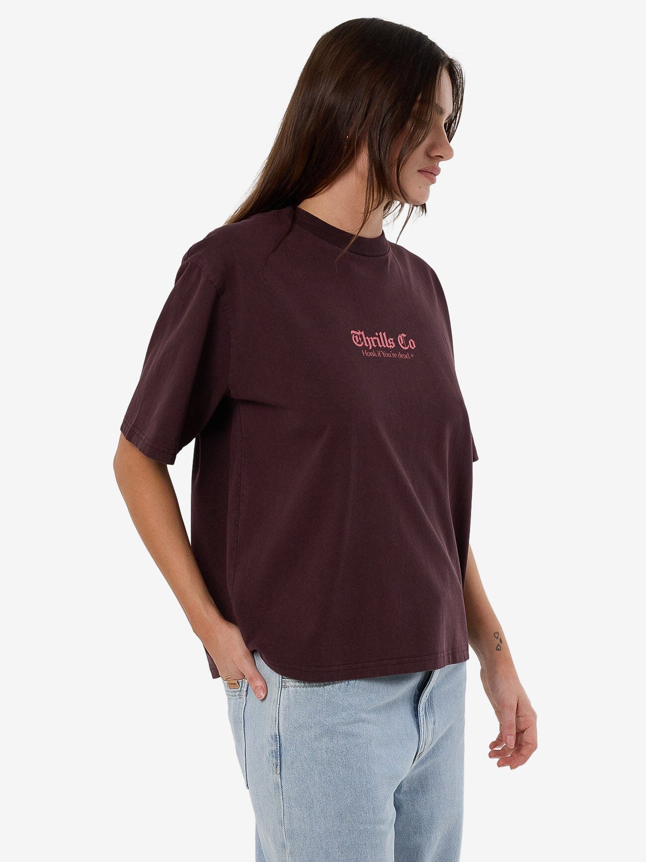 Lighten Up Square Tee - Deep Plum - Image 4