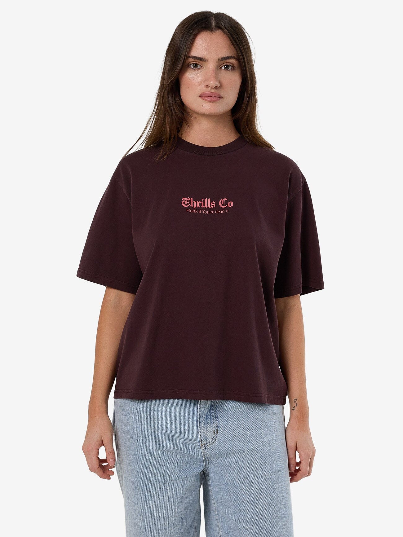 Lighten Up Square Tee - Deep Plum - Image 6