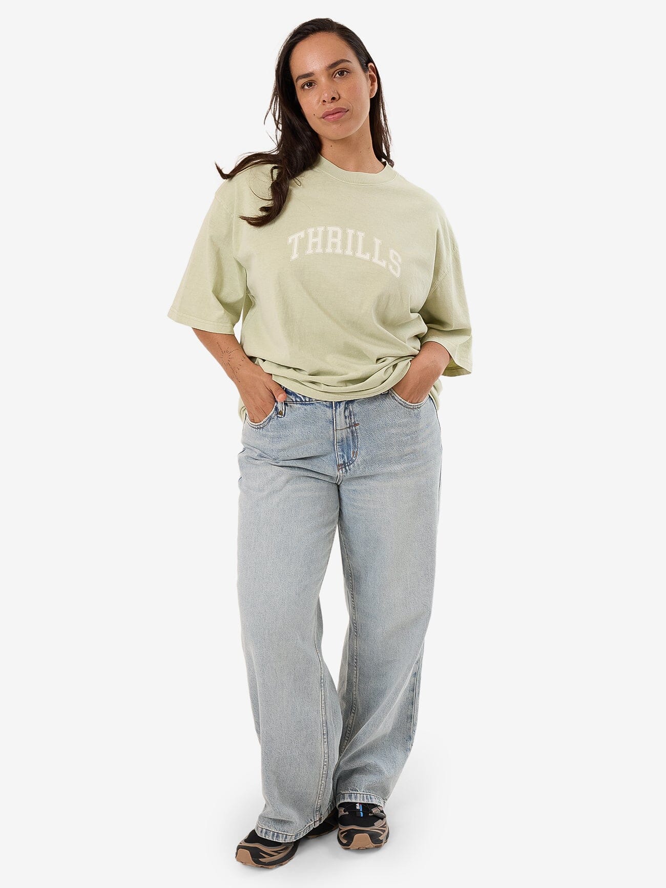 Line Up Oversized Tee - Mist Green - Image 5