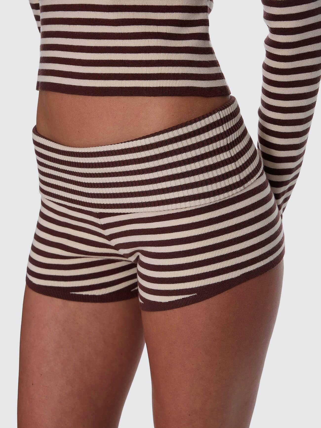 Mackenzie Knit Booty Short - Butter Cream Stripe - Image 8