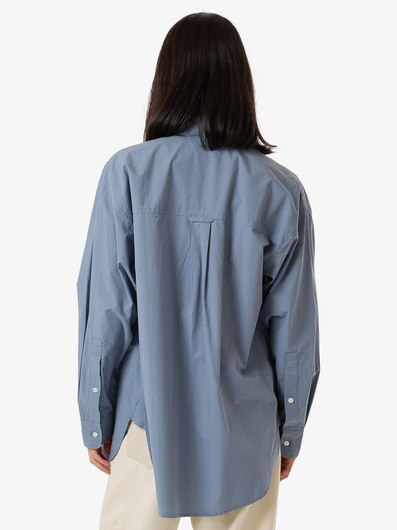 Maxwell Poplin Oversized Shirt - Dusty Blue - Image 2