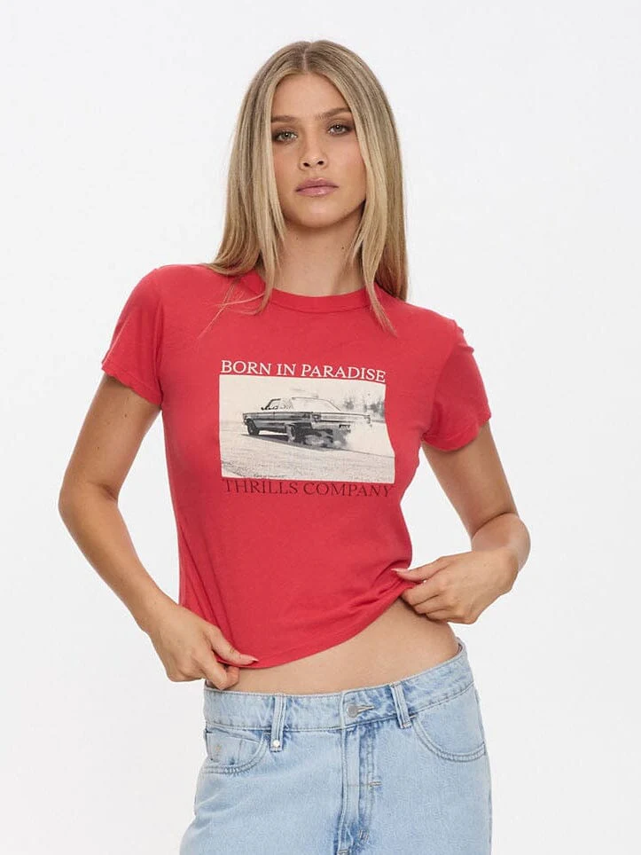 Metal And Dust Boy Tee - Flame Red
