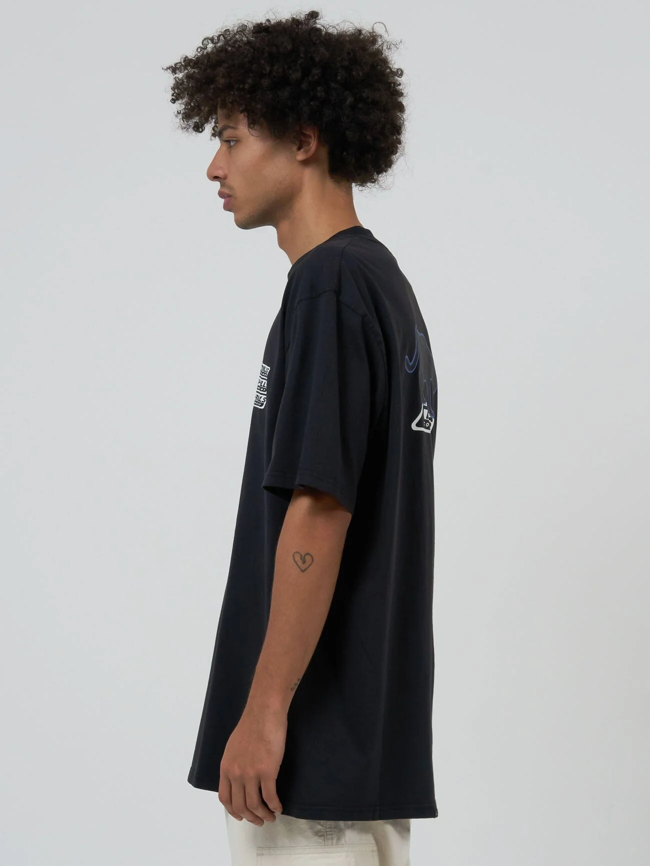 Midnight Runner Oversize Fit Tee - Washed Black - Image 4