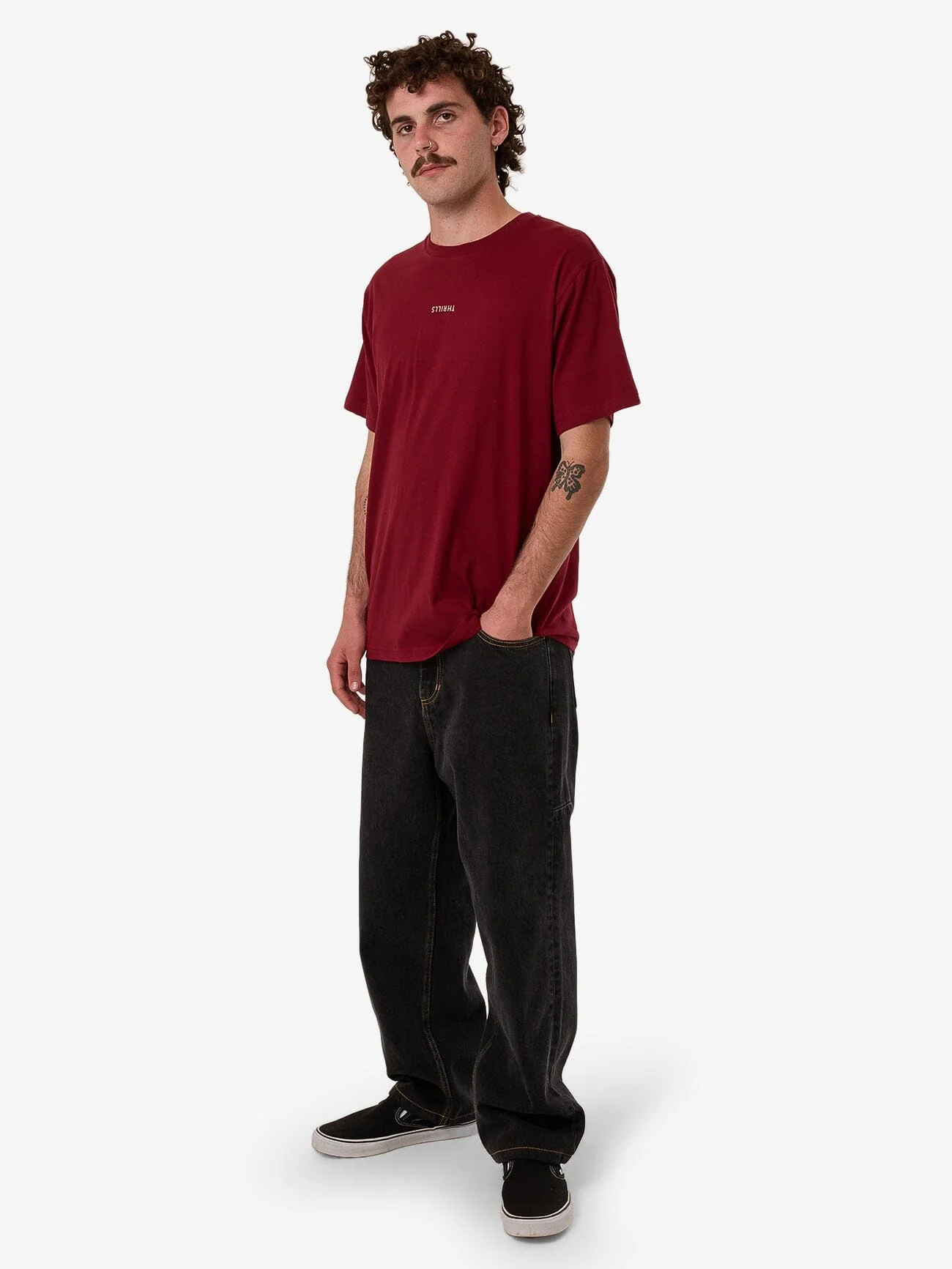 Minimal Thrills Merch Fit Tee - Cabernet - Image 2
