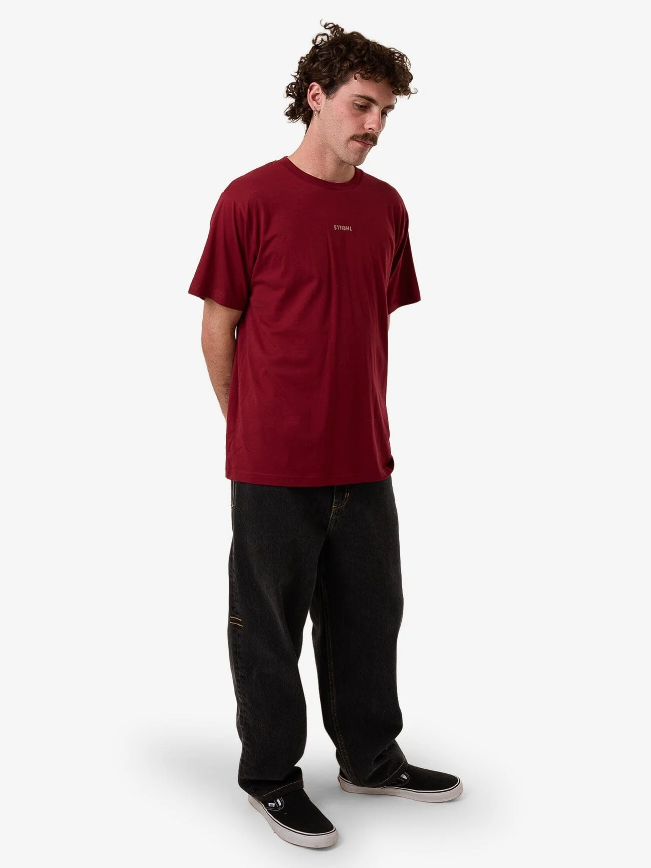 Minimal Thrills Merch Fit Tee - Cabernet - Image 3