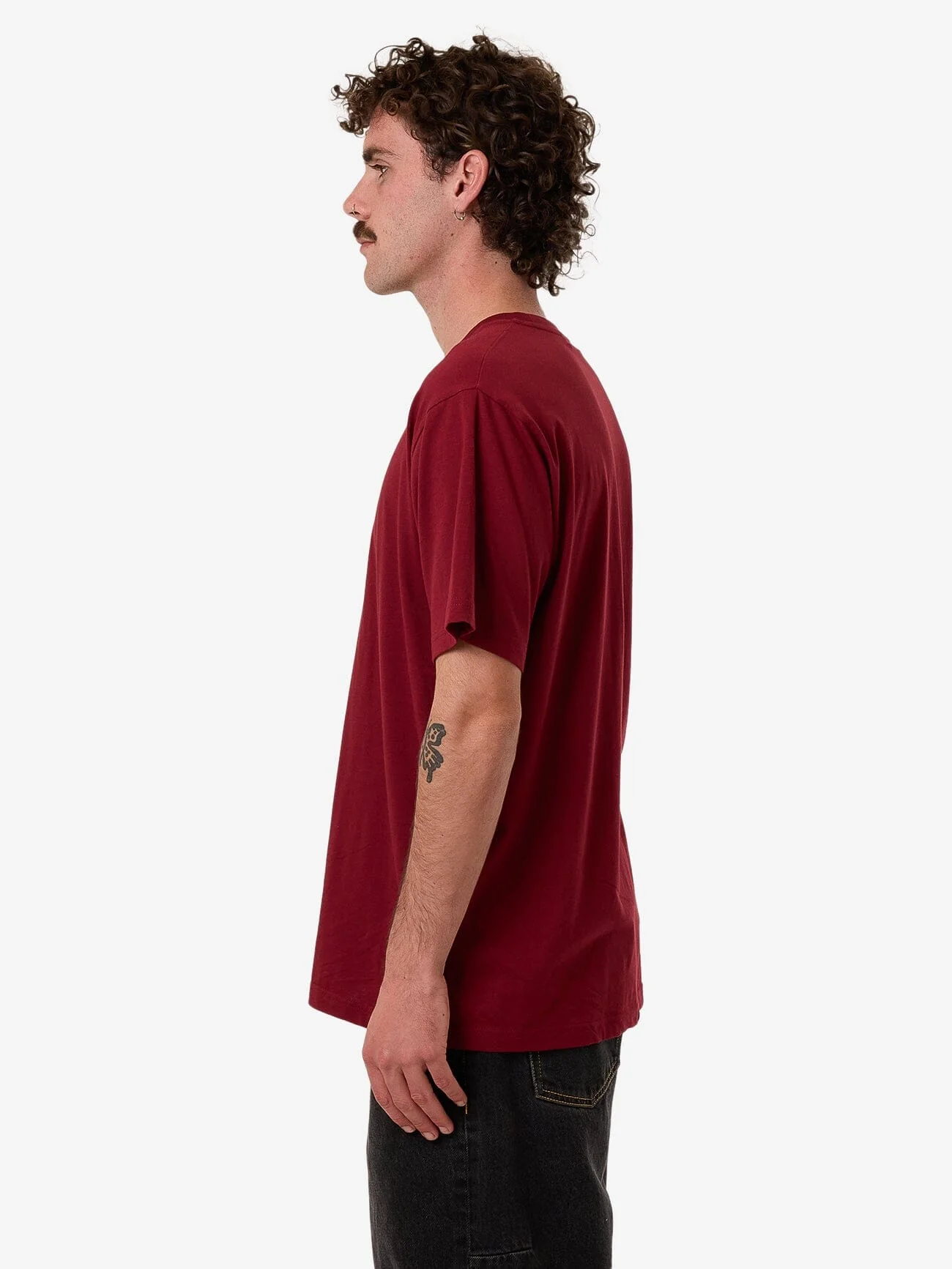 Minimal Thrills Merch Fit Tee - Cabernet - Image 5