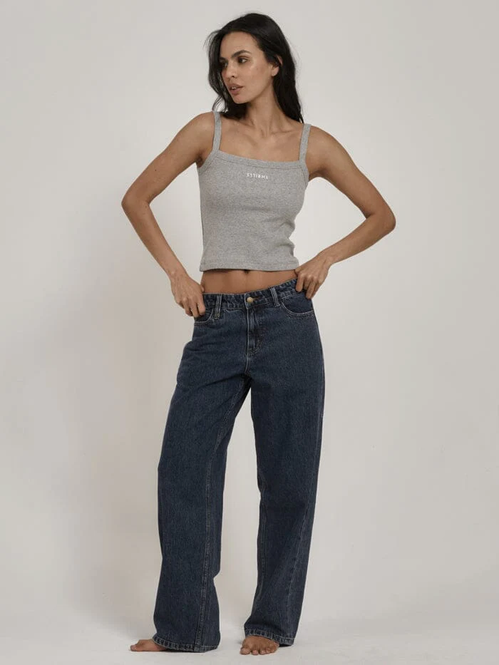 Minimal Thrills Rib Singlet - Grey Marle - Image 4