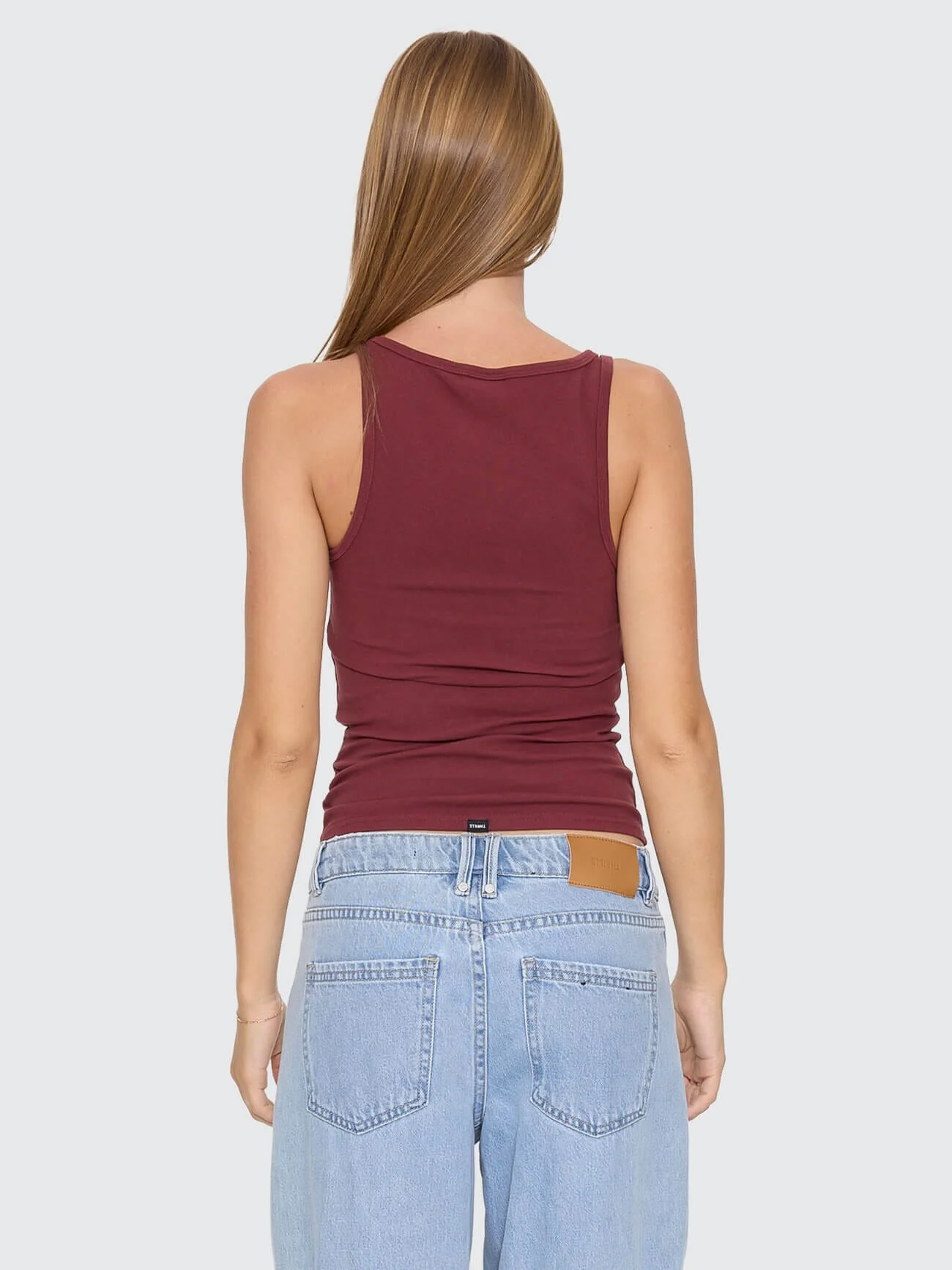 Minimal Thrills Scoop Tank - New Maroon - Image 3
