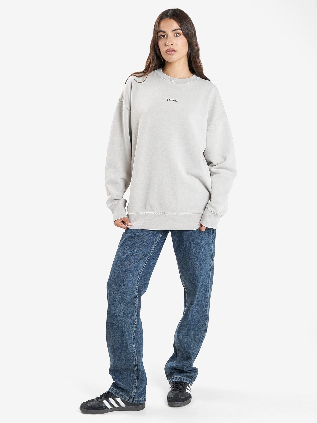 Minimal Thrills Slouch Crew - Oyster Grey - Image 4