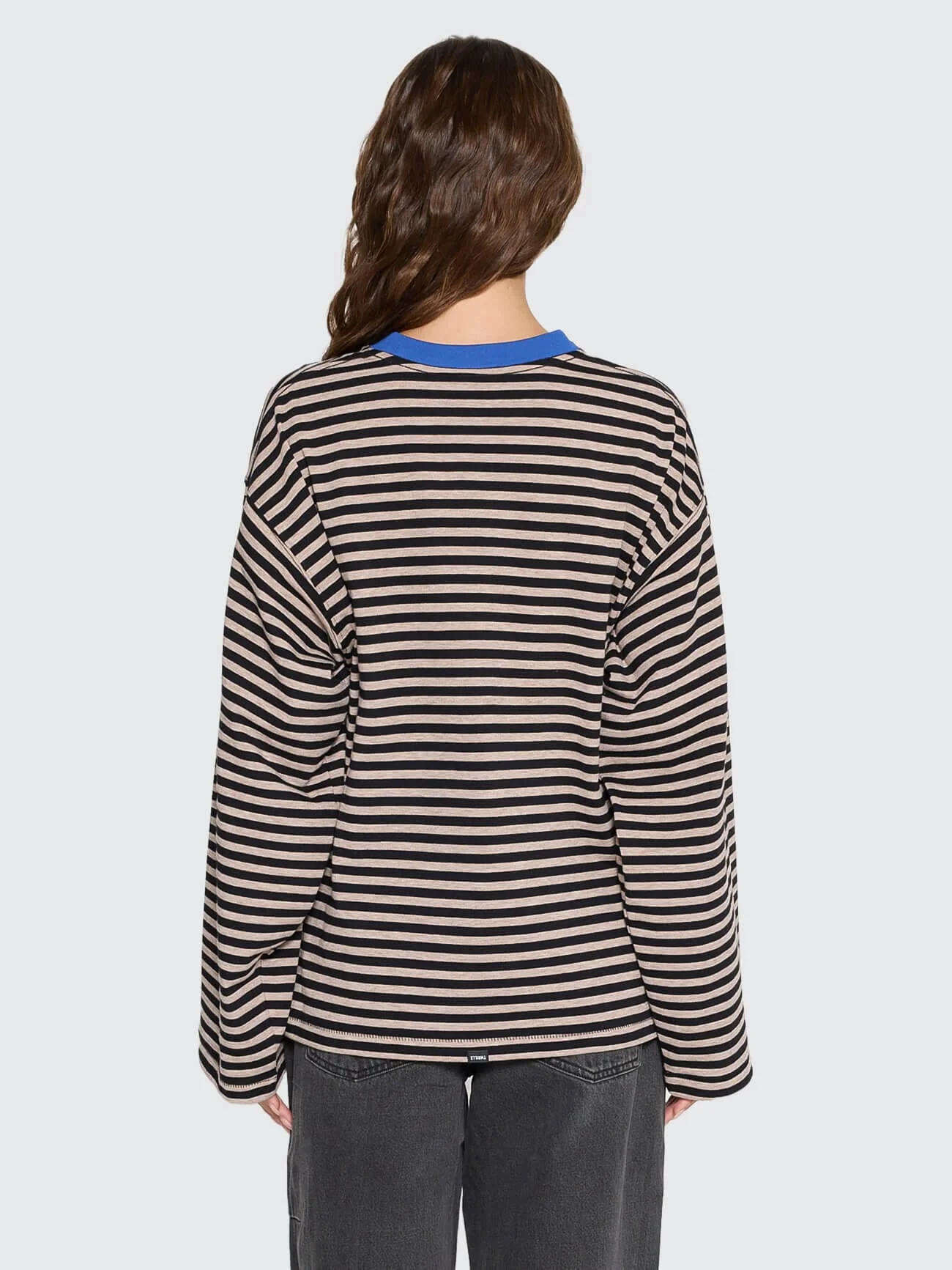 Muse Long Sleeve Oversize Tee - Brown Marle Stripe - Image 5