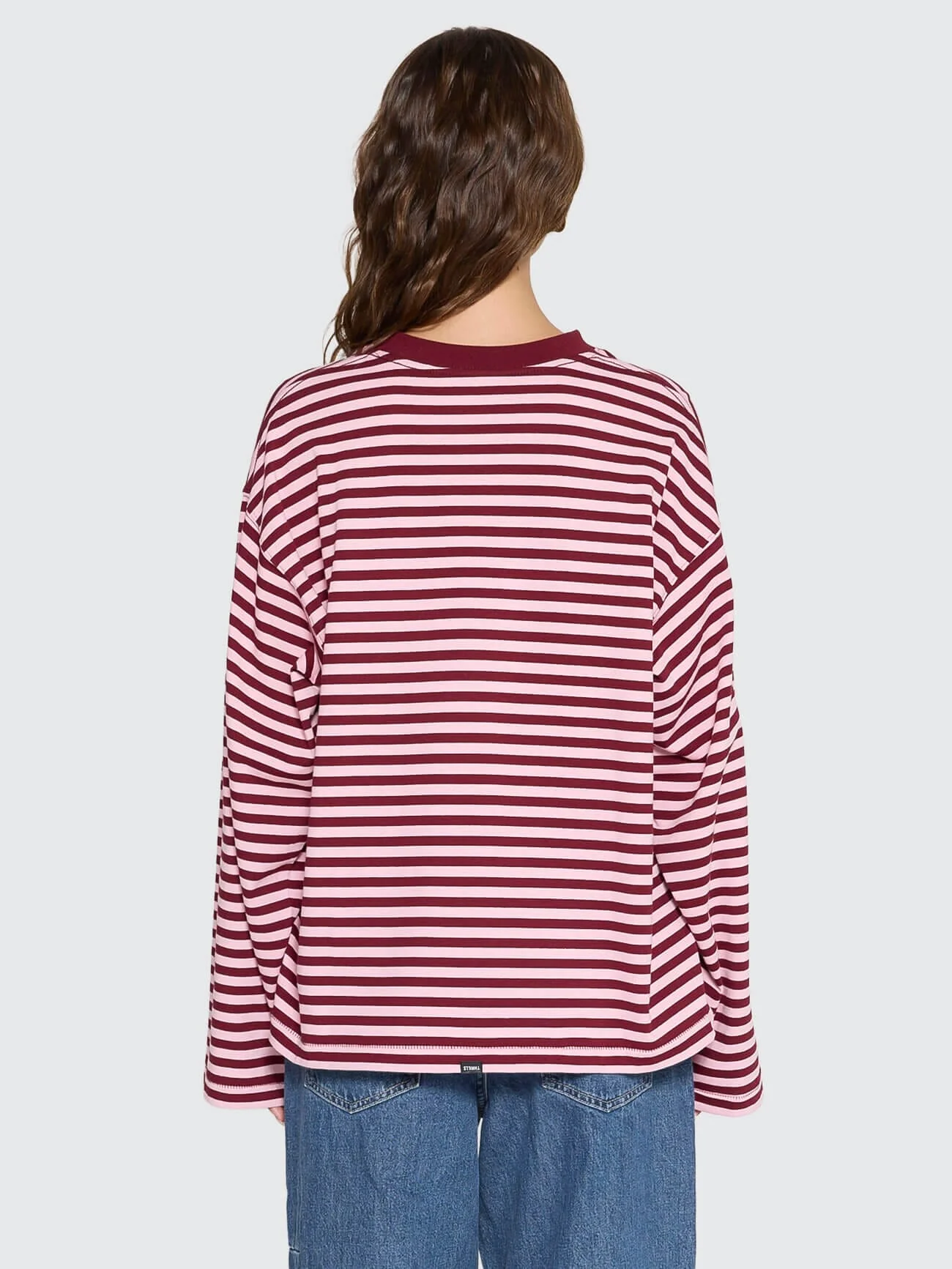 Muse Long Sleeve Oversize Tee - Cherry Red Stripe - Image 7