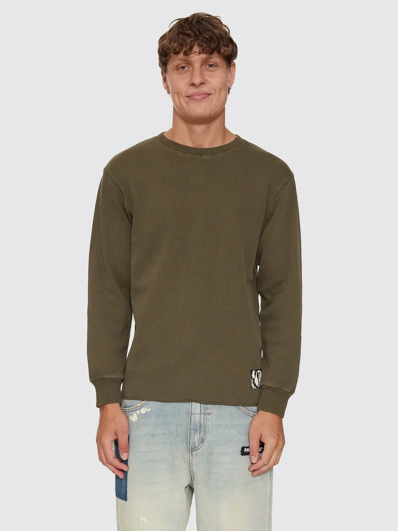 New Delusions Waffle Long Sleeve - Olive Night
