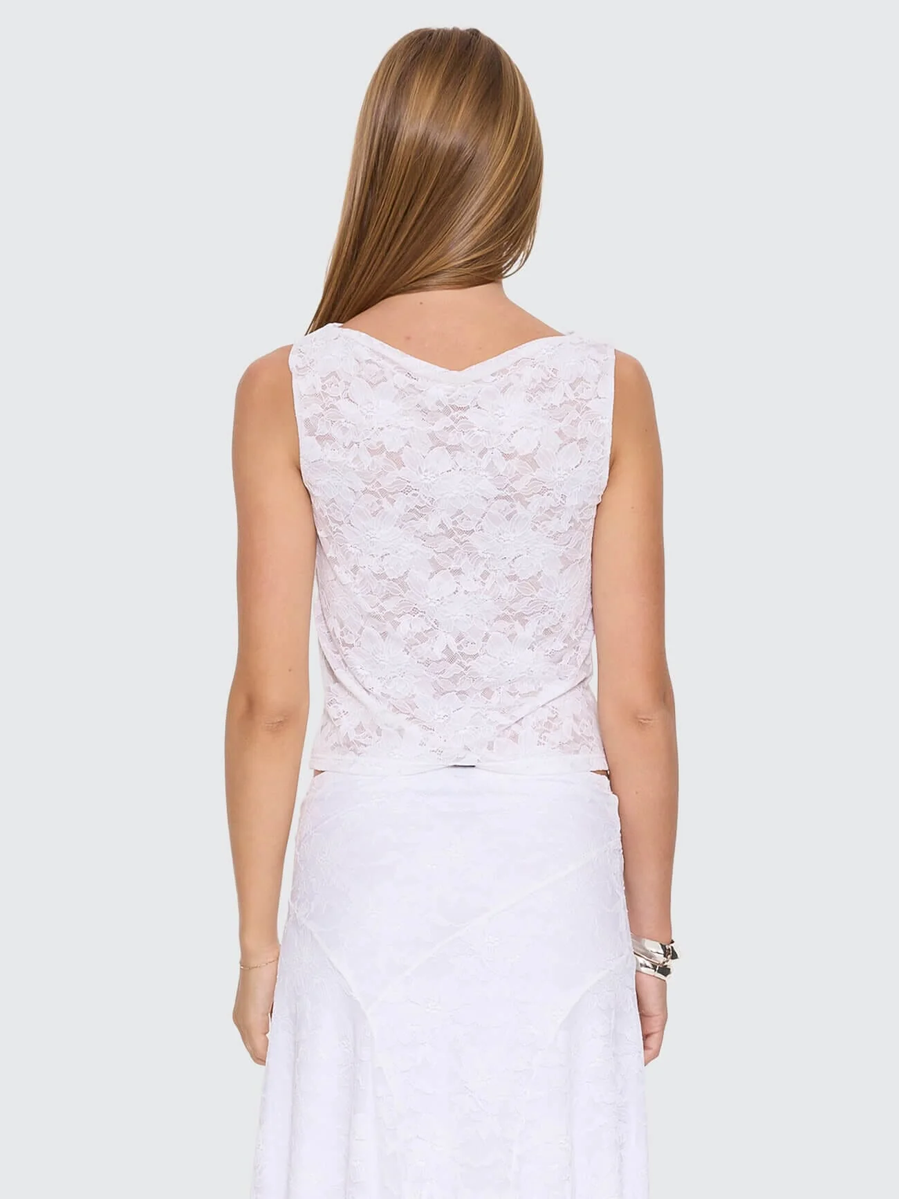 New Romance Lace Tank - White - Image 3